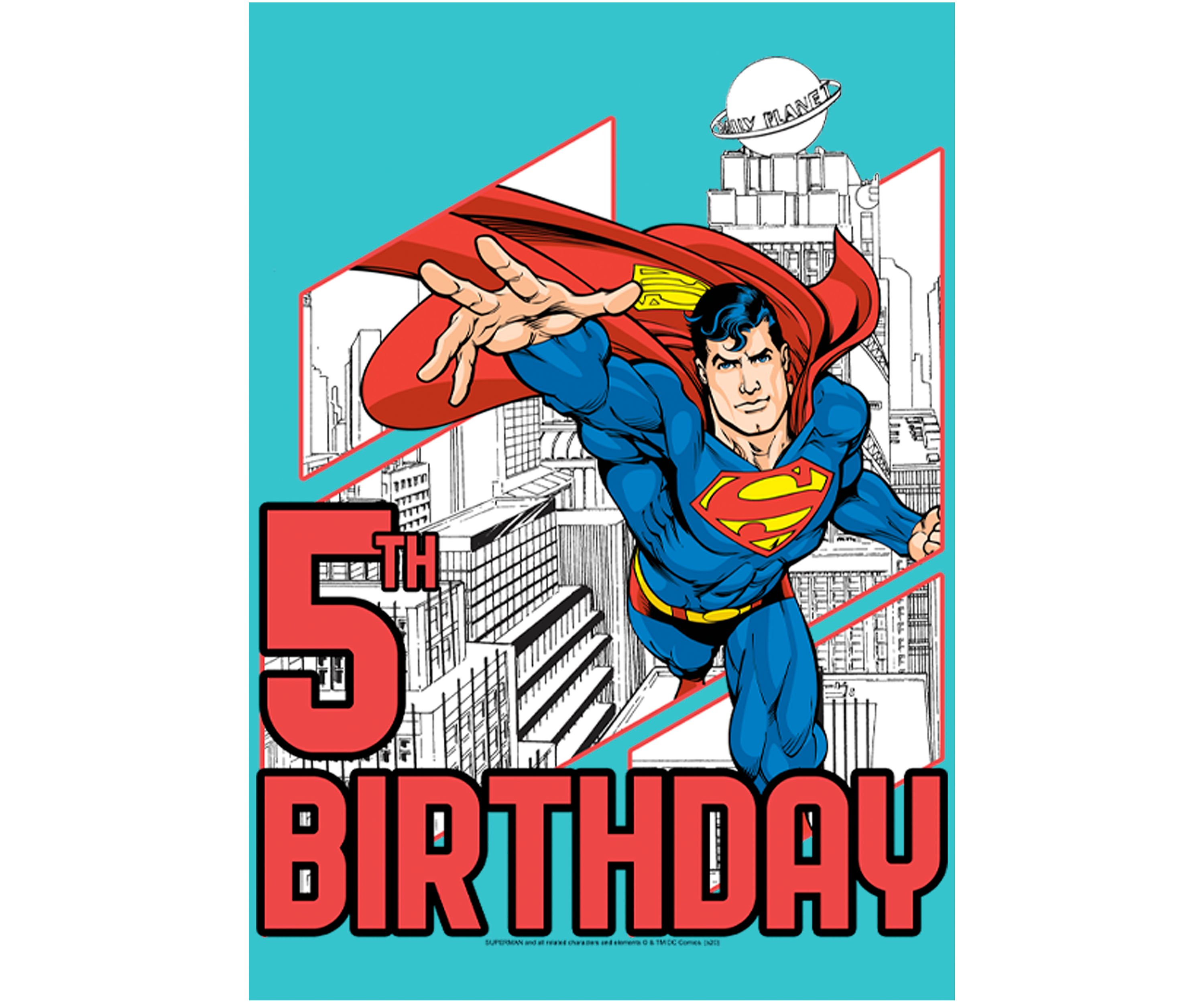 Girls 46x Superman Super 5th Birthday Graphic Top
