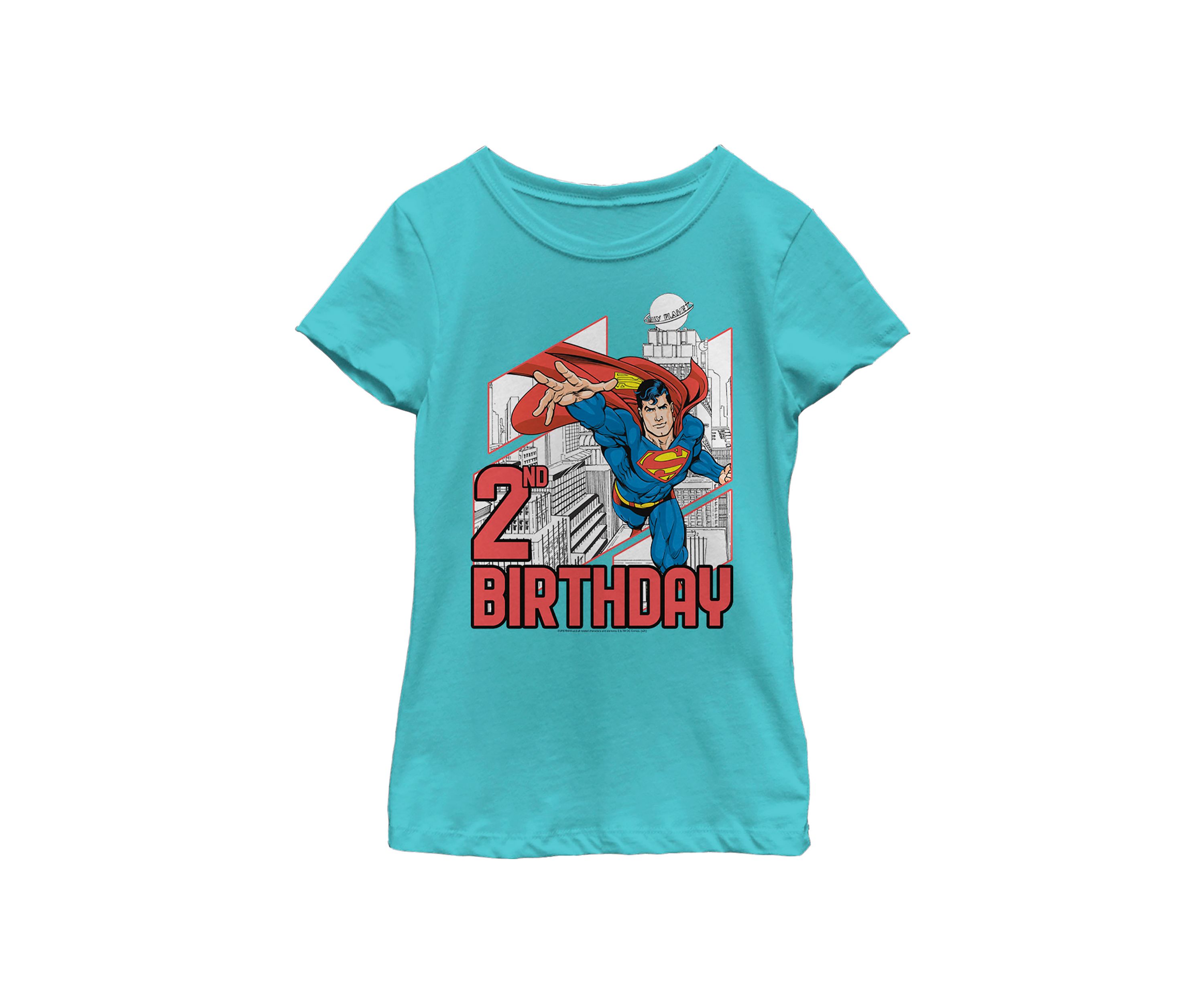 Girls 46x Superman Super 2nd Birthday Graphic Top