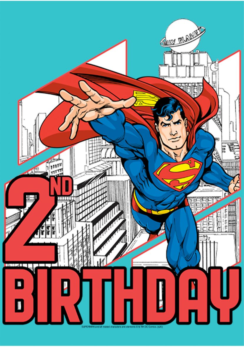 Girls 46x Superman Super 2nd Birthday Graphic Top