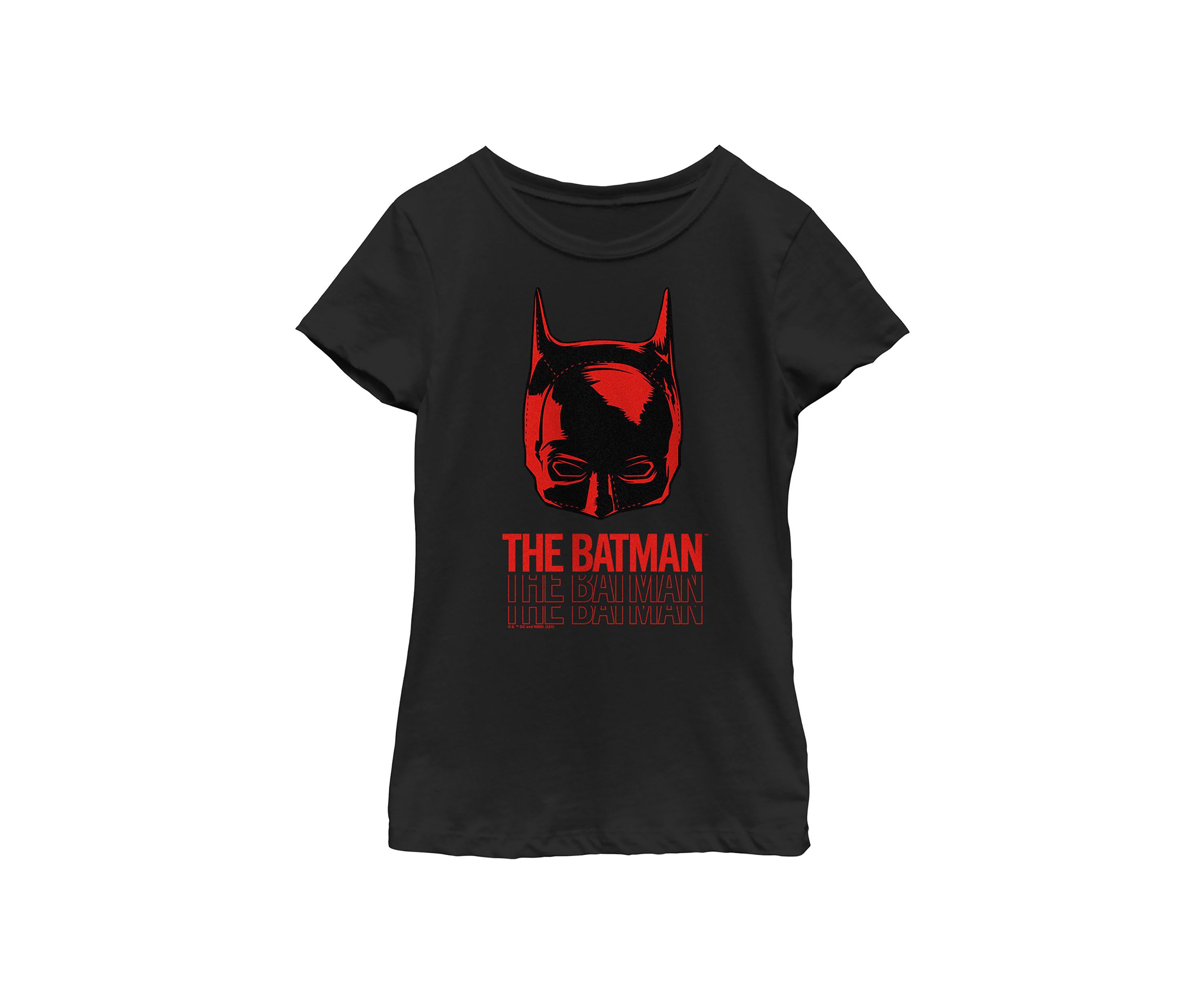 The Batman Mask Text Stack Graphic T-Shirt