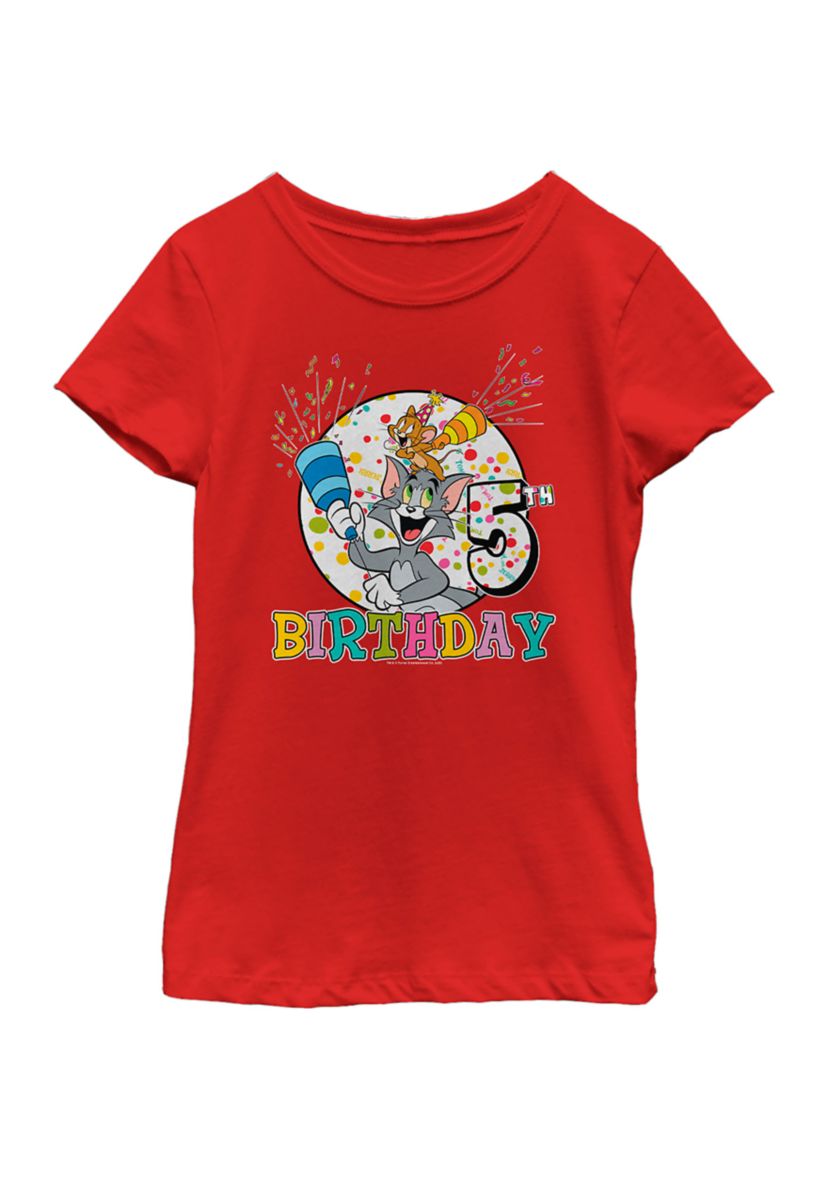 Girls 46x Tom and Jerry Tom And Jerry 5th Birthday Graphic Top