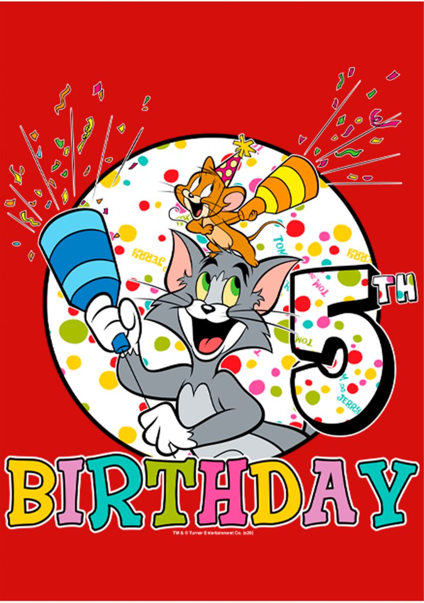 Girls 46x Tom and Jerry Tom And Jerry 5th Birthday Graphic Top