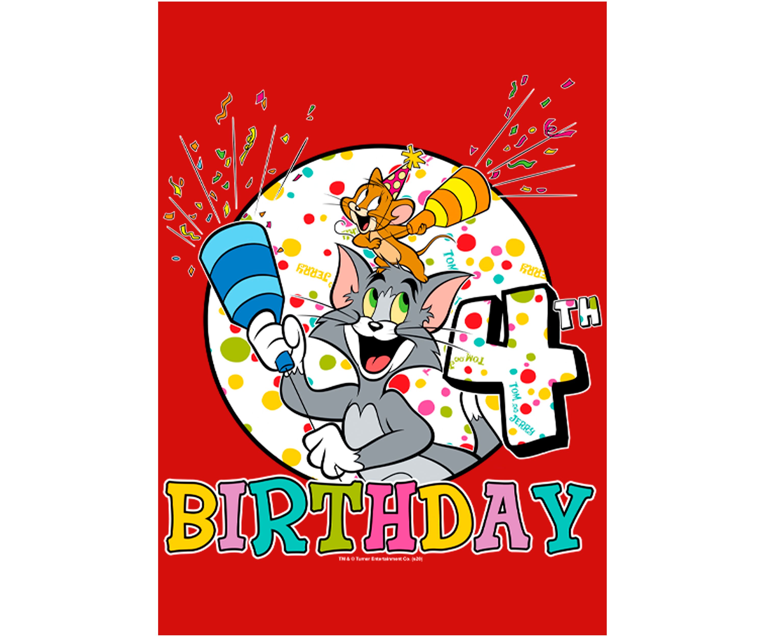 Girls 46x Tom and Jerry Tom And Jerry 4th Birthday Graphic Top