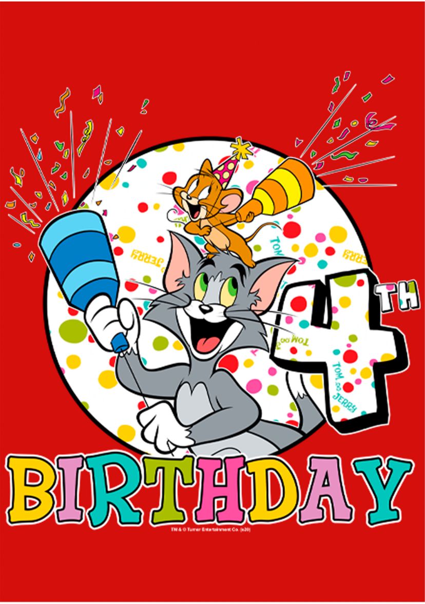 Girls 46x Tom and Jerry Tom And Jerry 4th Birthday Graphic Top