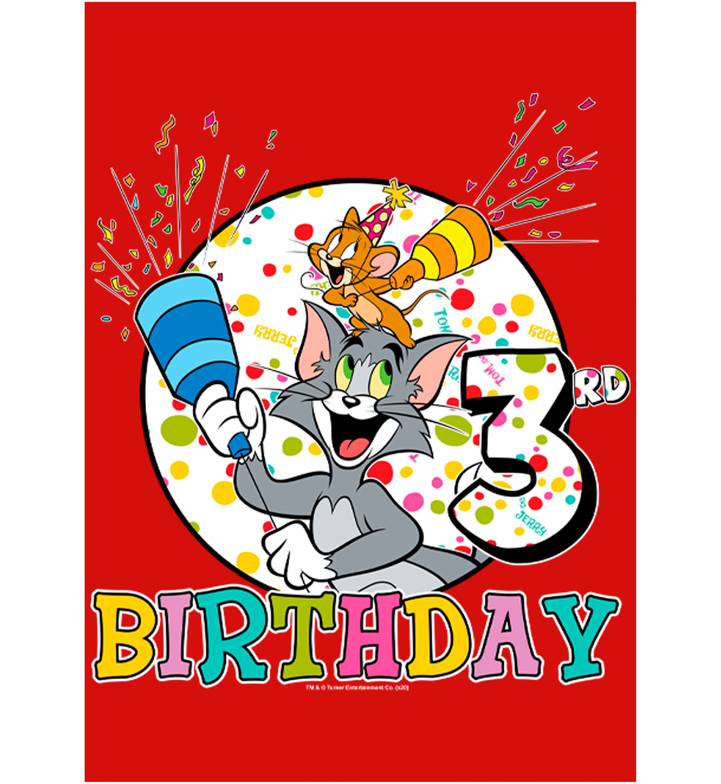 Girls 46x Tom and Jerry Tom And Jerry 3rd Birthday Graphic Top