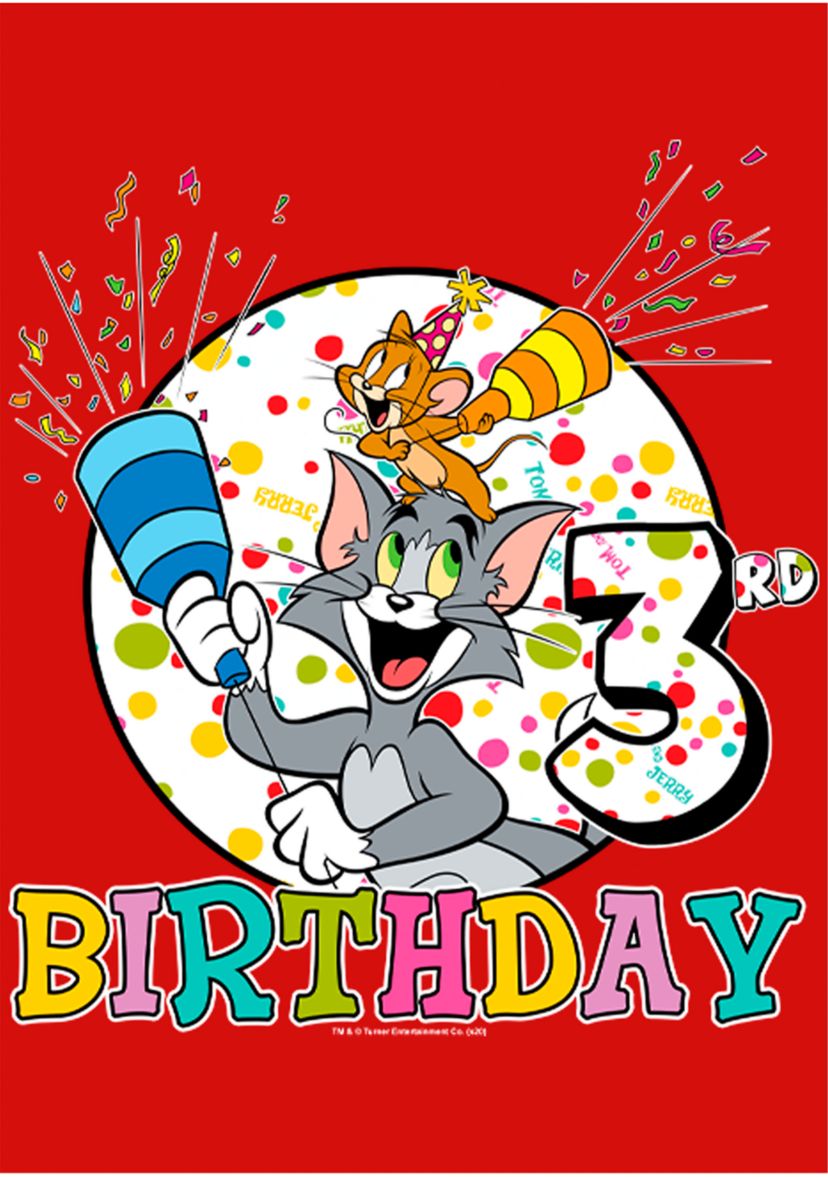 Girls 46x Tom and Jerry Tom And Jerry 3rd Birthday Graphic Top