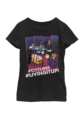 FIFA Girls 46x Tom and Jerry: The Movie Citylife Chase Graphic Top, Black, XS