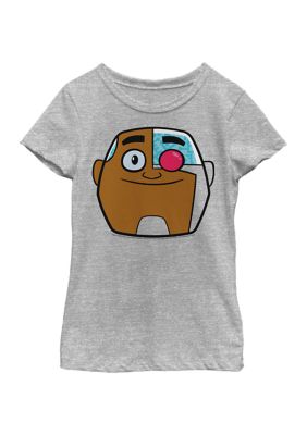 Teen Titans Go Girls 4-6x Cyborg Big Face Graphic T-Shirt, Small