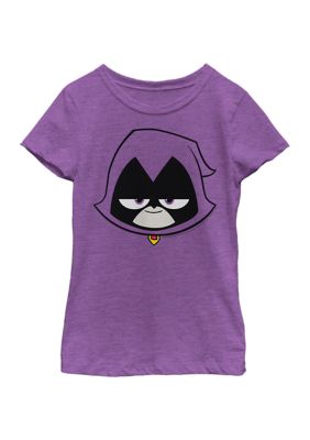 Teen Titans Go Girls 4-6x Raven Big Face Graphic T-Shirt, Purple, XS