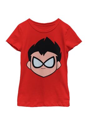 Teen Titans Go Girls 4-6x Robin Big Face Graphic T-Shirt, Red, XS