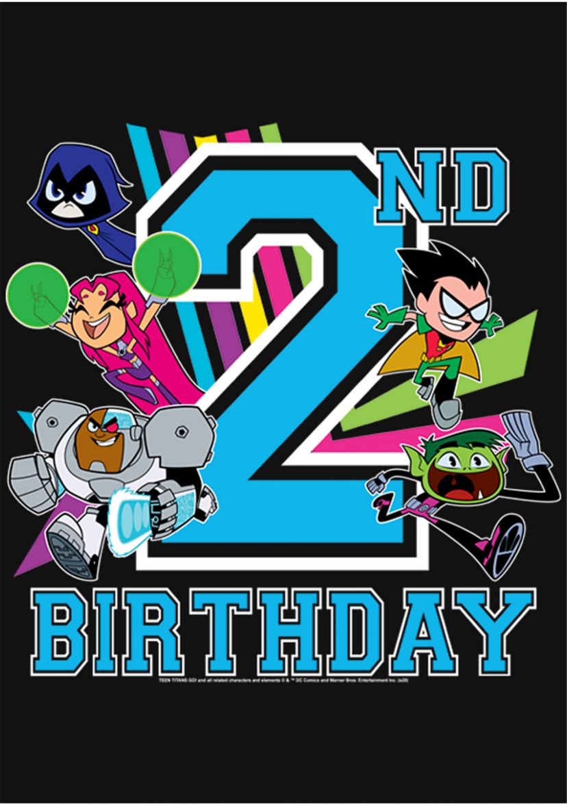 Girls 46x Teen Titans Go! Teen Titans Go 2nd Birthday Graphic Top