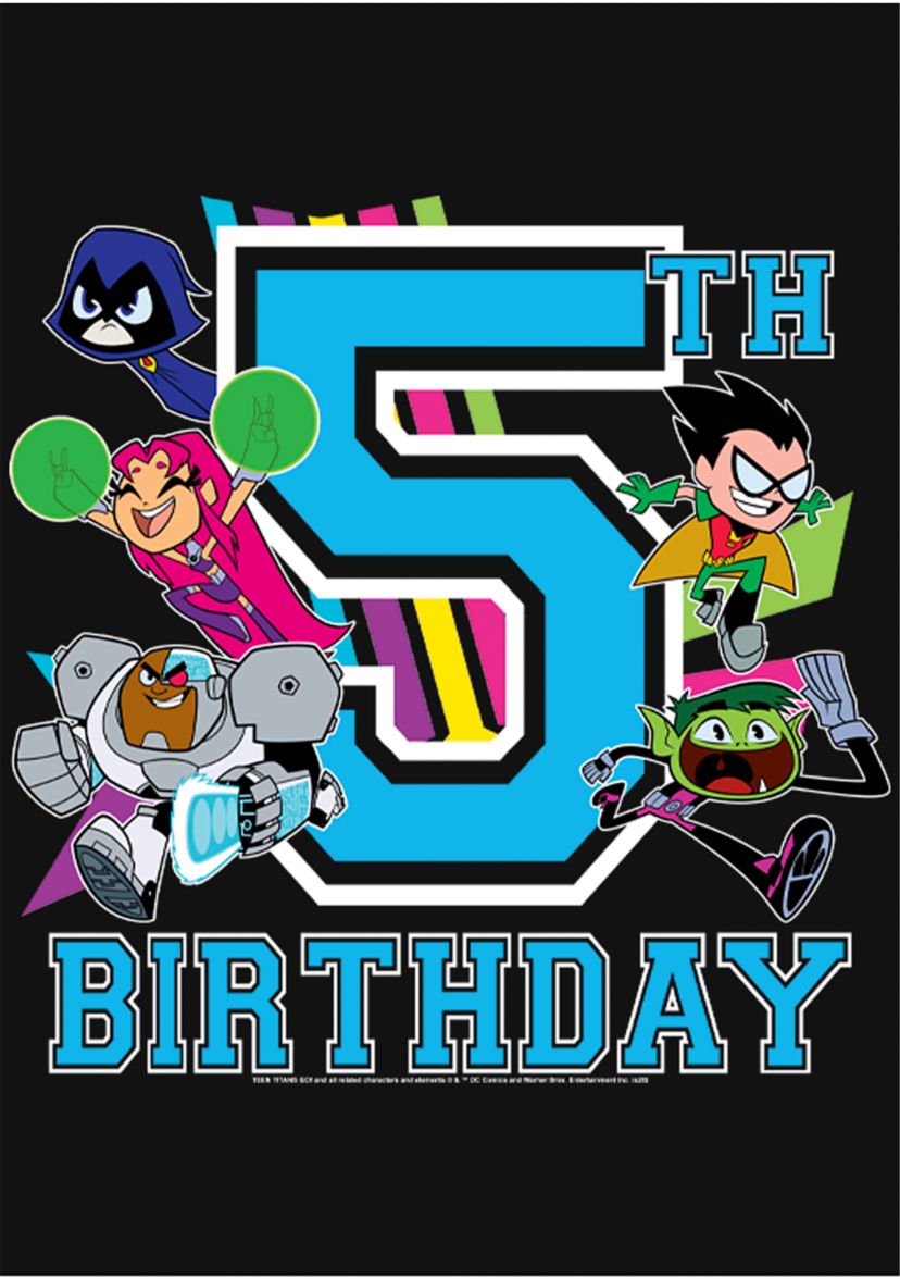 Girls 46x Teen Titans Go! Teen Titans Go 5th Birthday Graphic Top