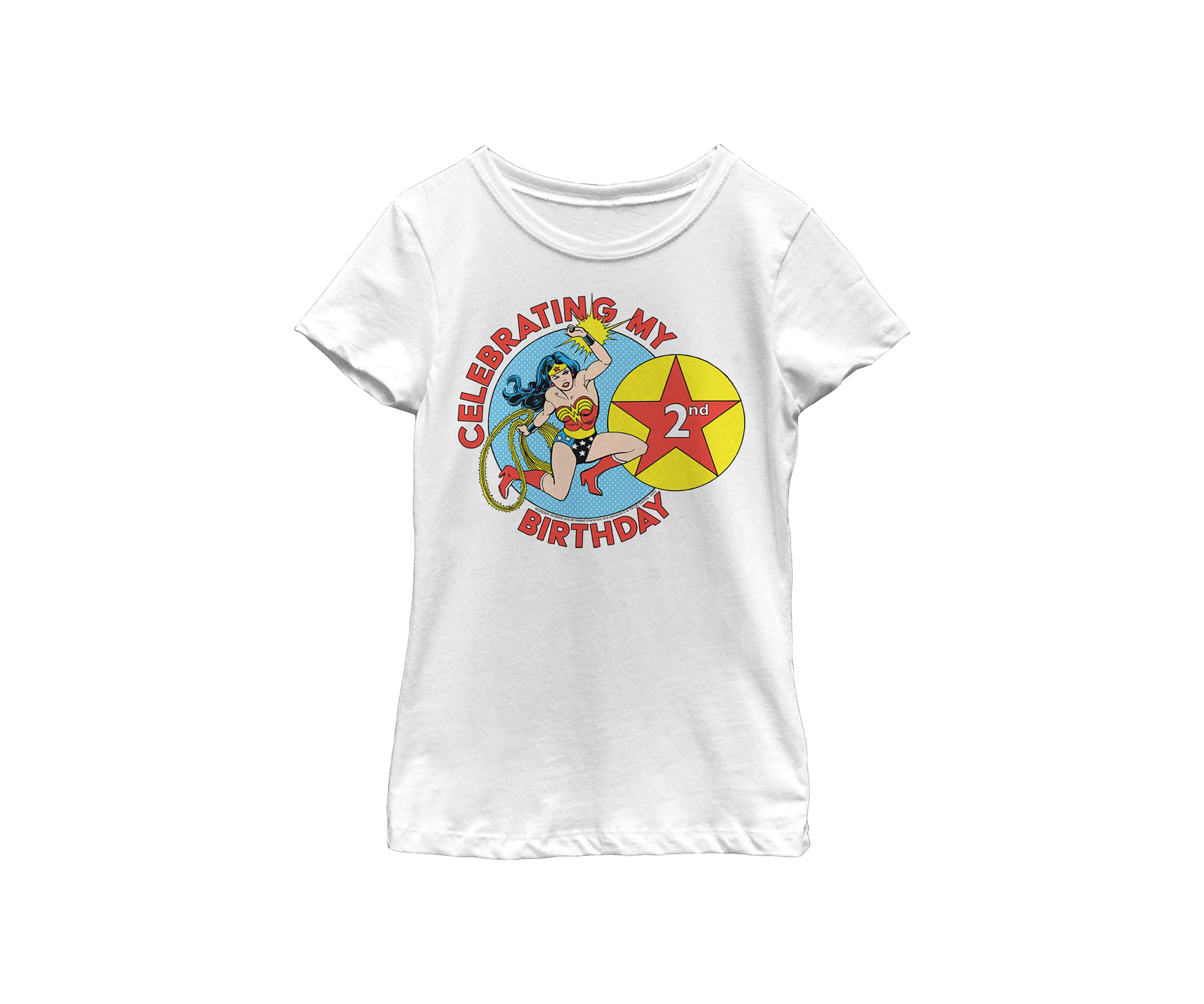 Girls 46x Wonder Woman Wonderfully 2nd Birthday Graphic Top