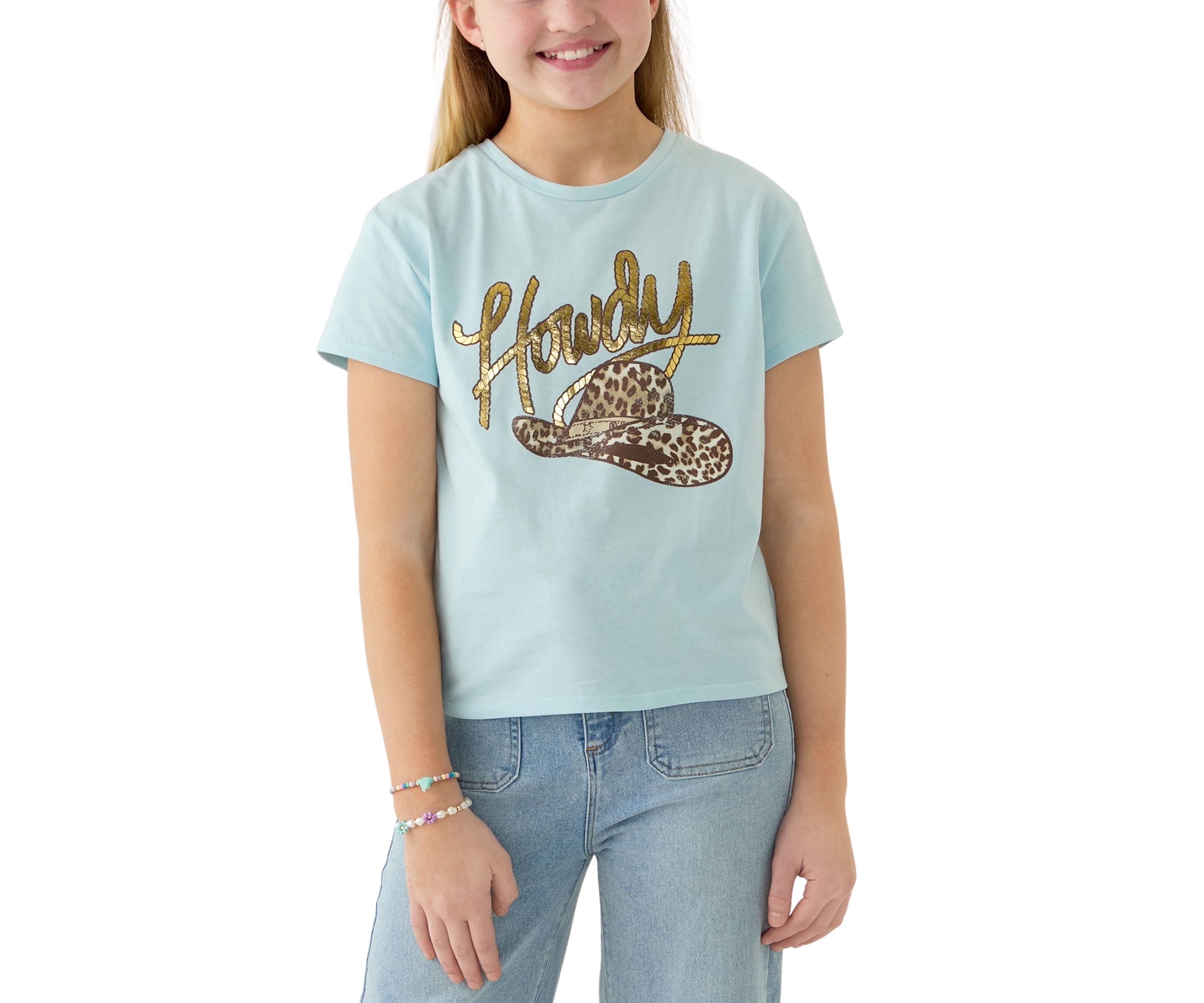 Girls 7-16 Short Sleeve Howdy Graphic T-Shirt