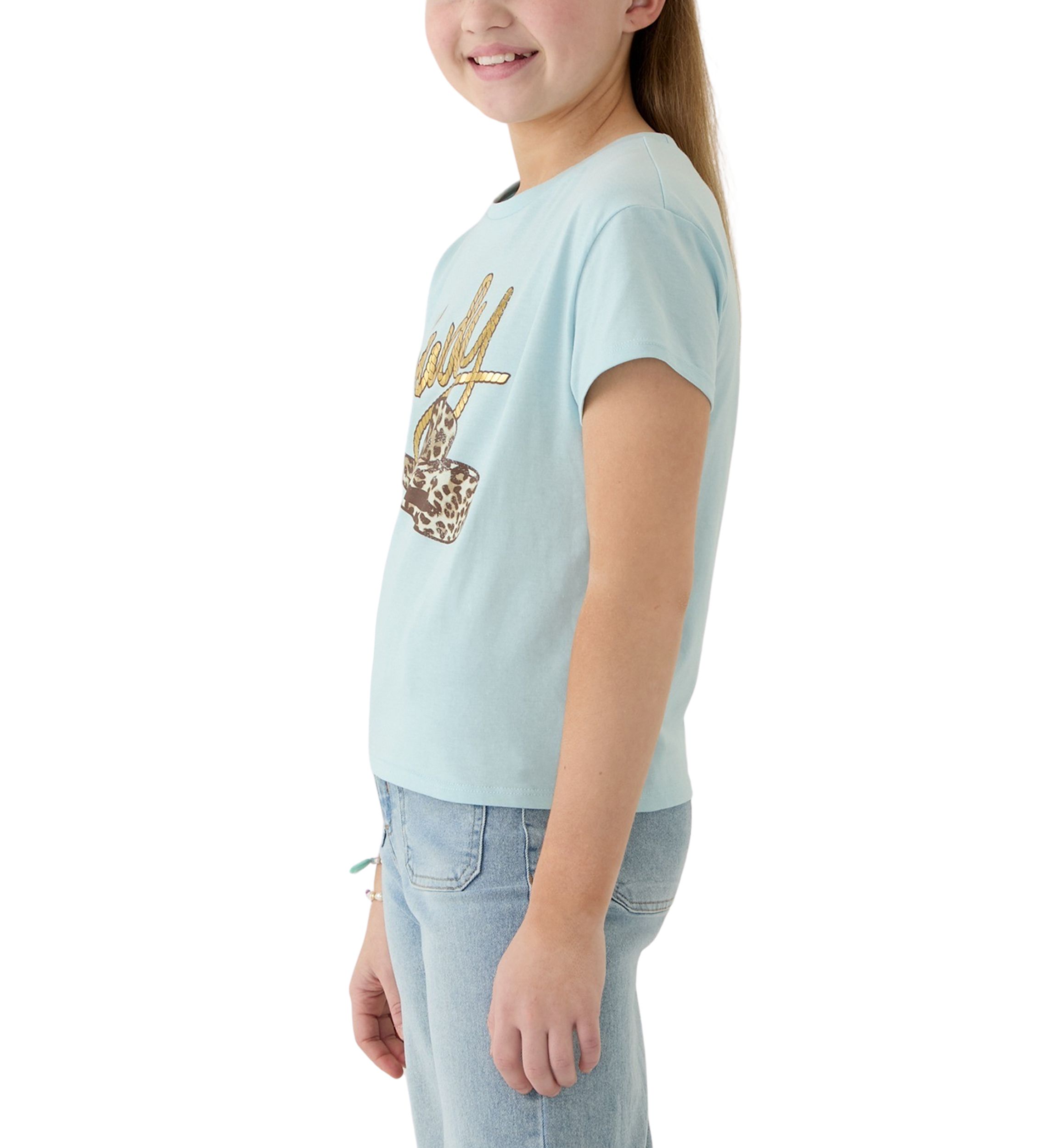 Girls 7-16 Short Sleeve Howdy Graphic T-Shirt