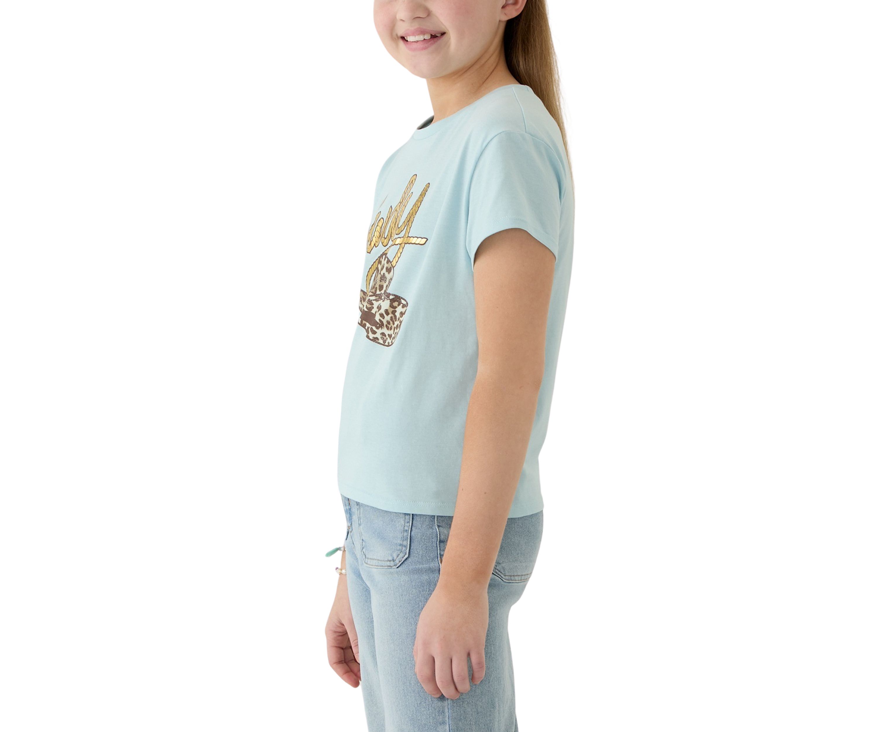 Girls 7-16 Short Sleeve Howdy Graphic T-Shirt