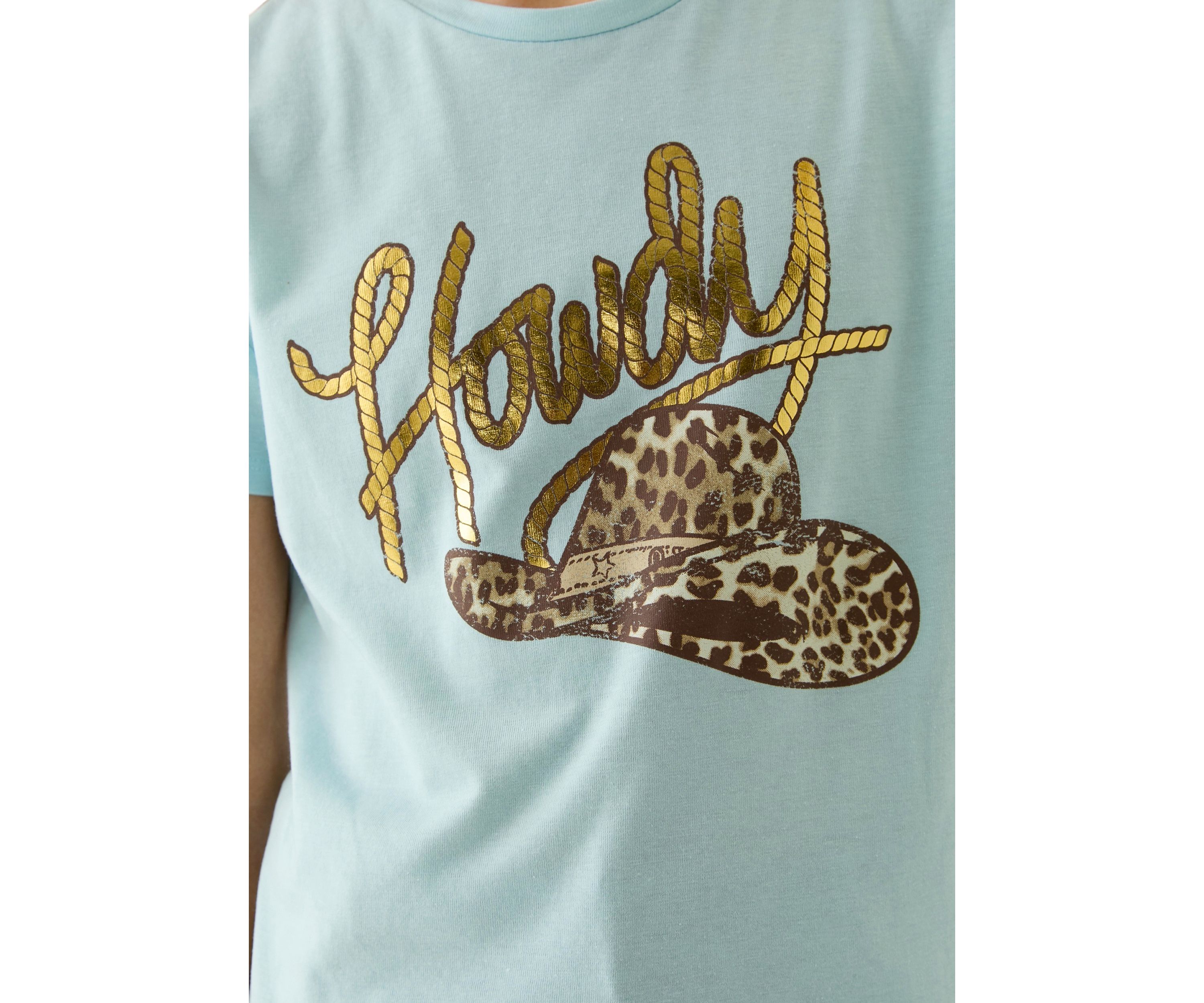 Girls 7-16 Short Sleeve Howdy Graphic T-Shirt