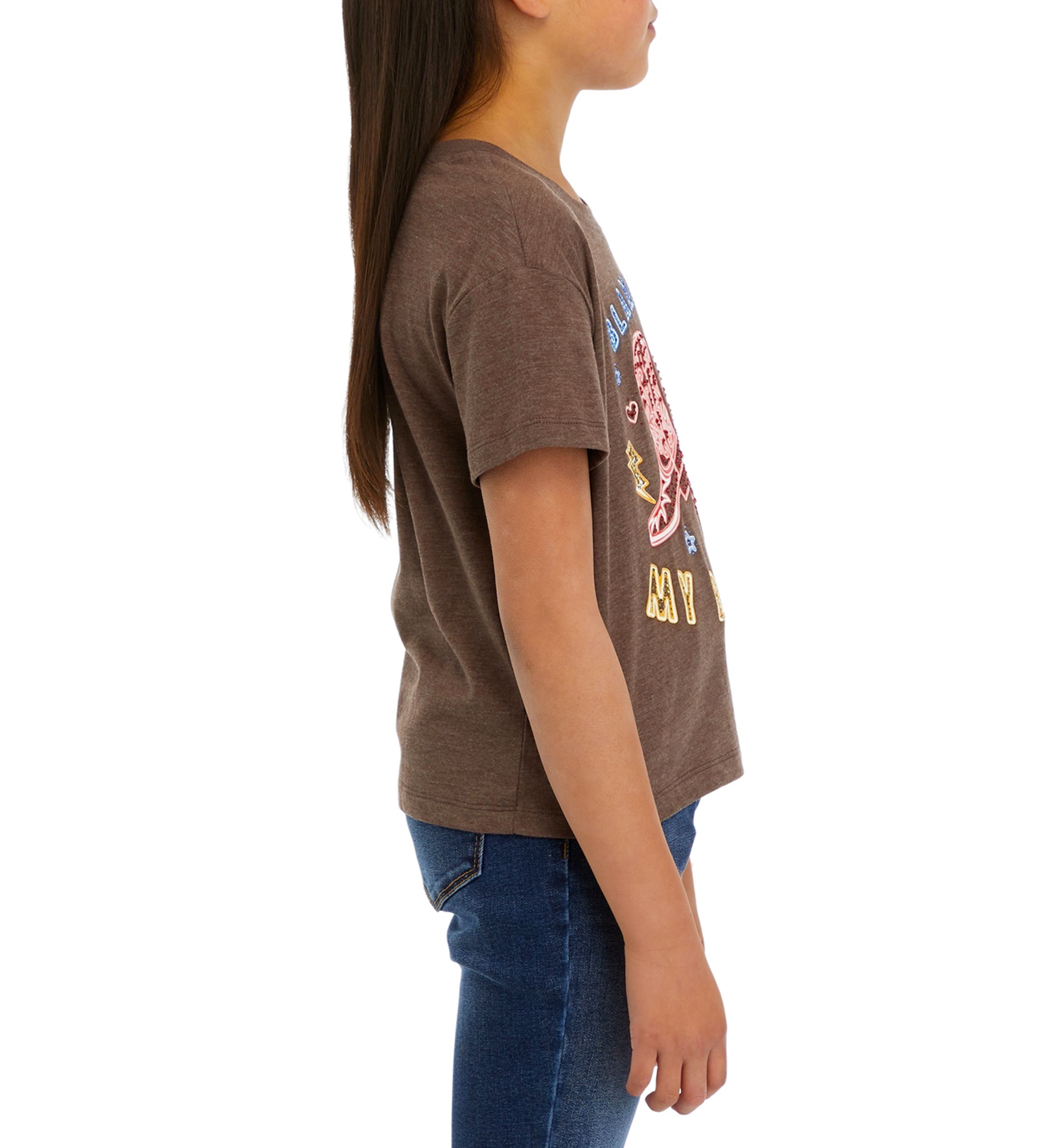 Girls 7-16 Western Rhinestone Boxy Graphic T-Shirt
