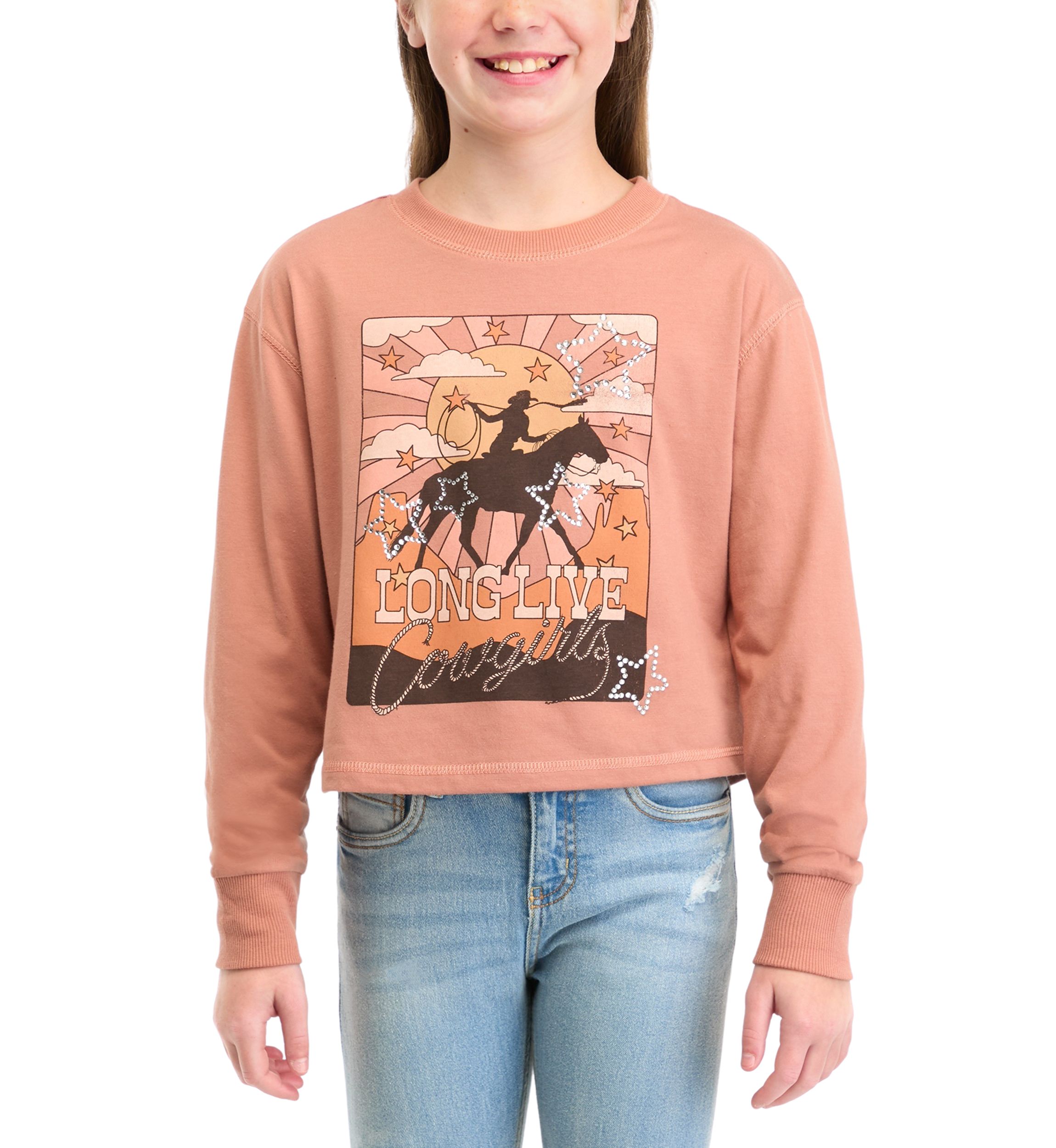 Girls 7-16 Long Live Cowgirls Graphic T-Shirt 