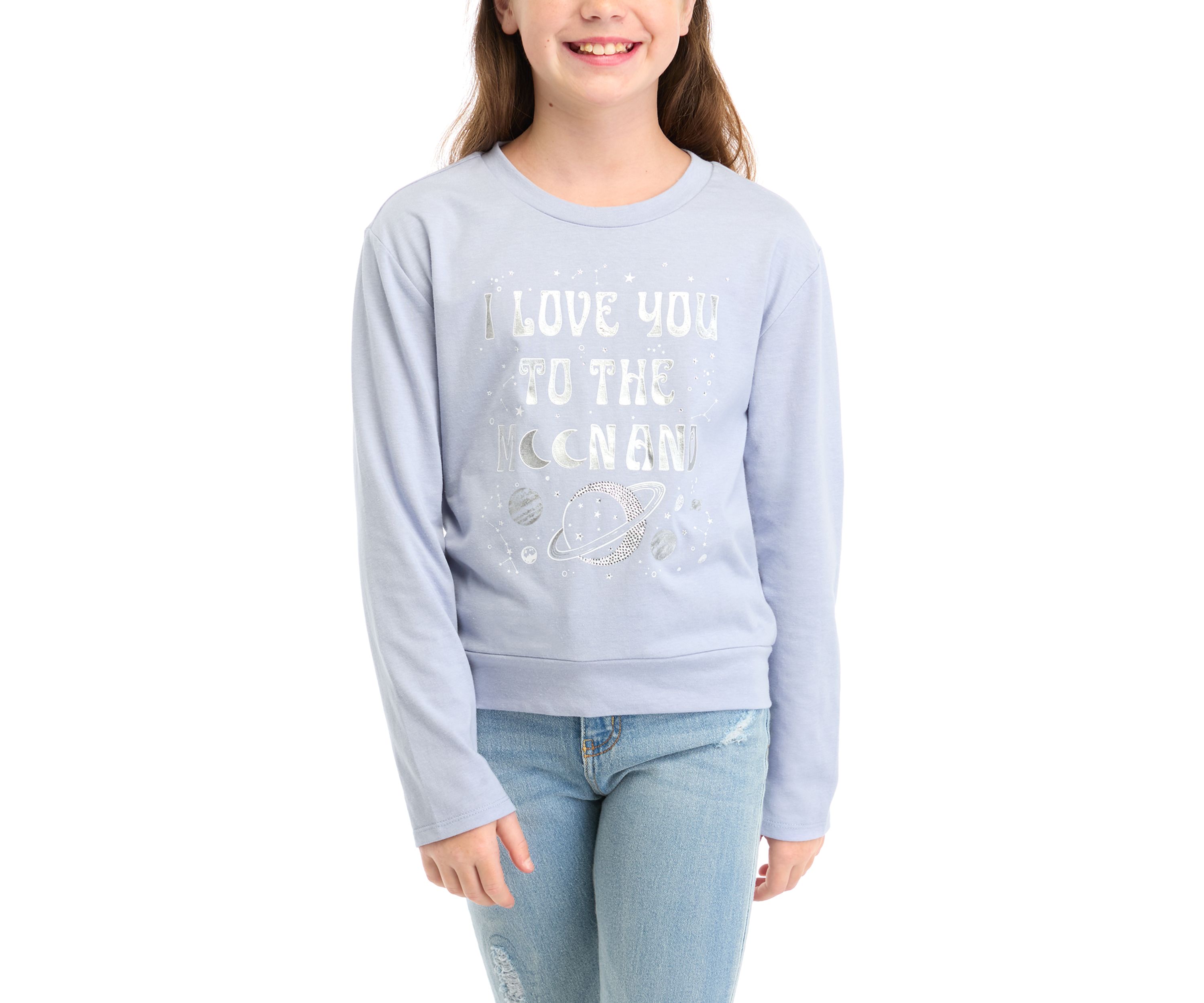 Girls 7-16 Moon and Saturn Graphic T-Shirt 