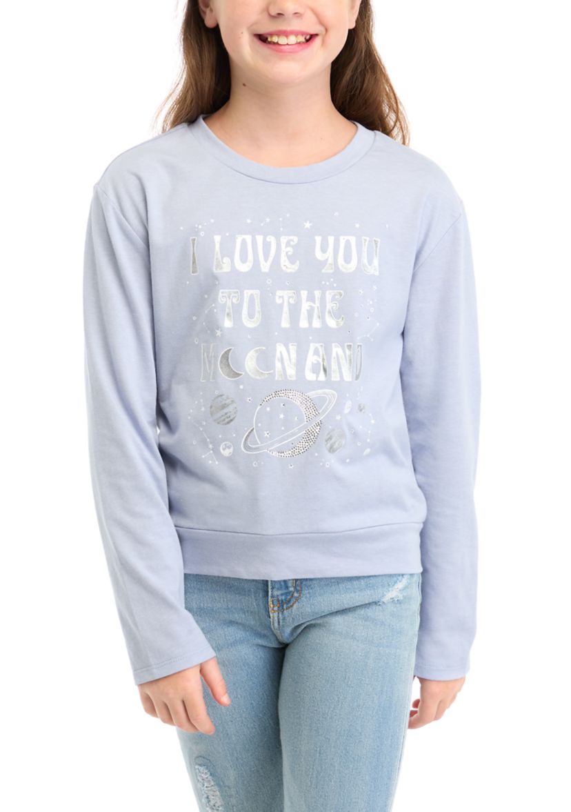 Girls 7-16 Moon and Saturn Graphic T-Shirt 
