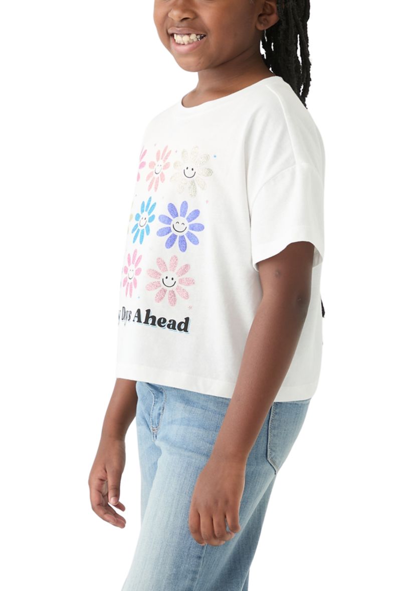 Girls 7-16 Drop Shoulder Happy Days Ahead Graphic T-Shirt 