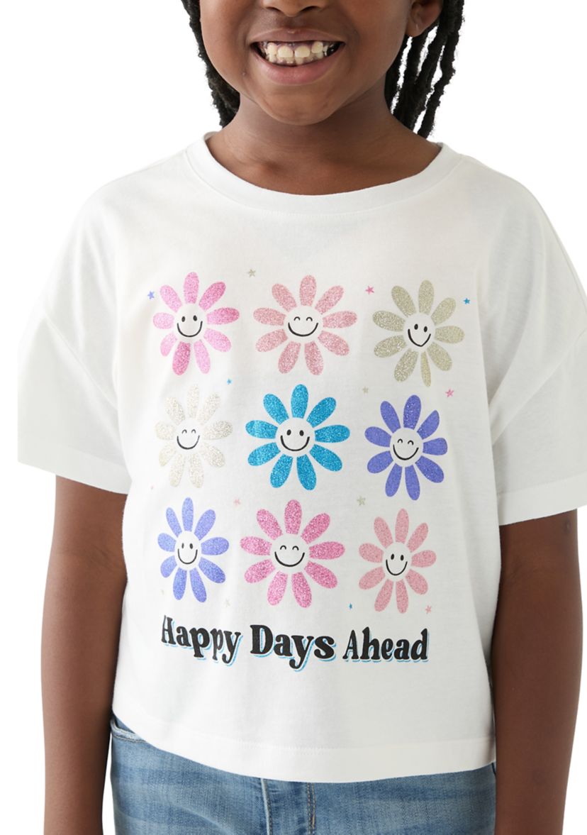 Girls 7-16 Drop Shoulder Happy Days Ahead Graphic T-Shirt 