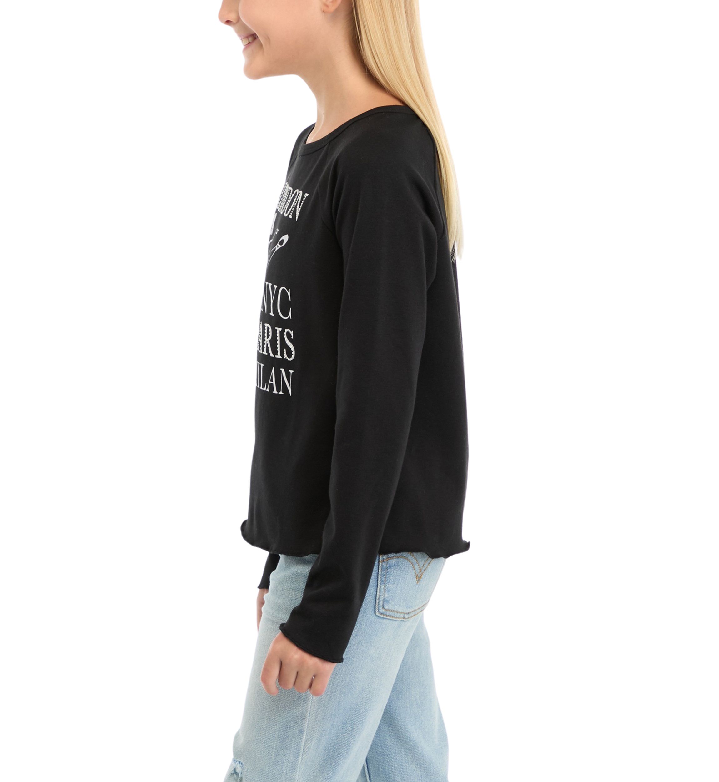Girls 7-16 Long Sleeve Destination Ballerina Graphic T-Shirt 