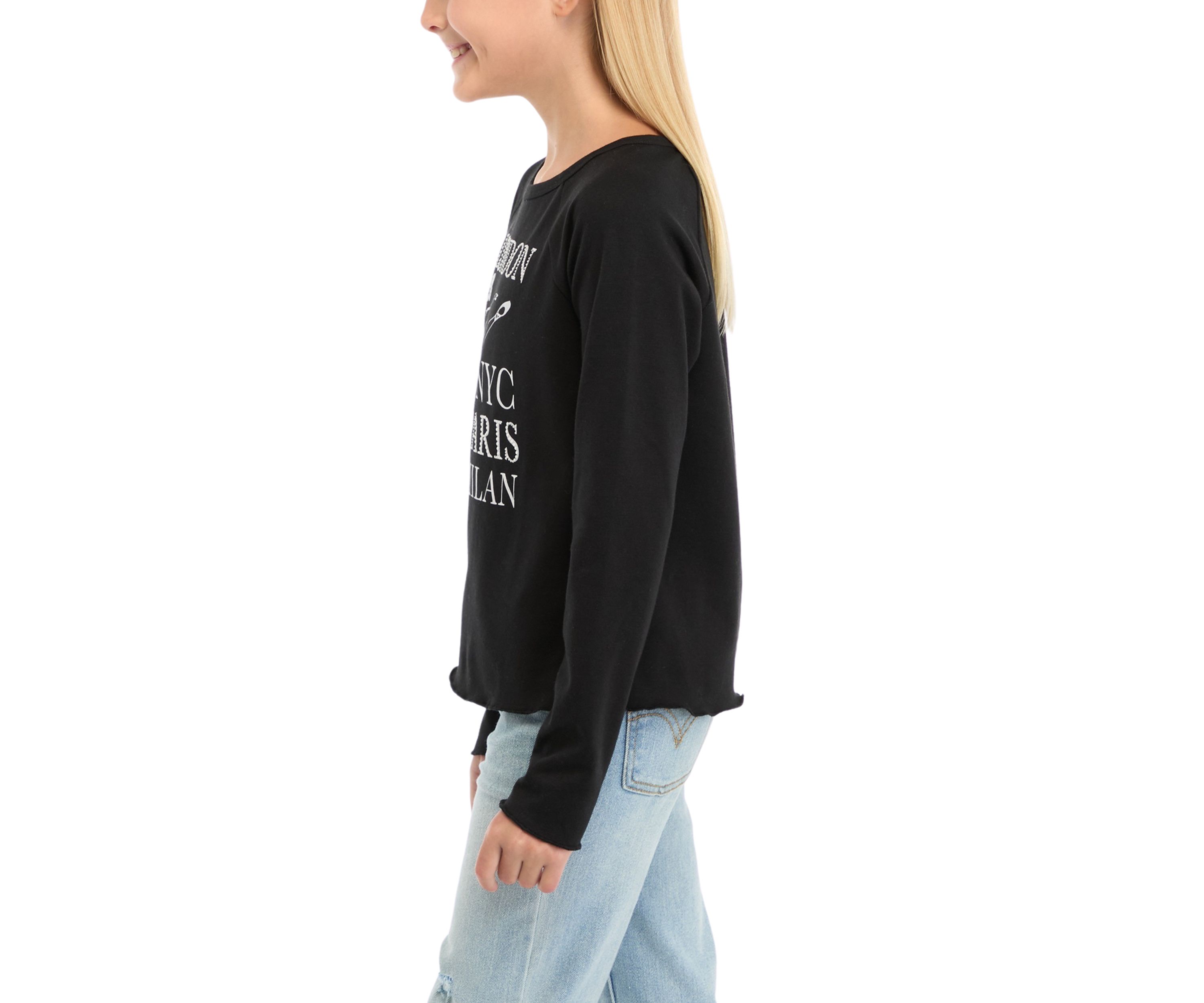 Girls 7-16 Long Sleeve Destination Ballerina Graphic T-Shirt 