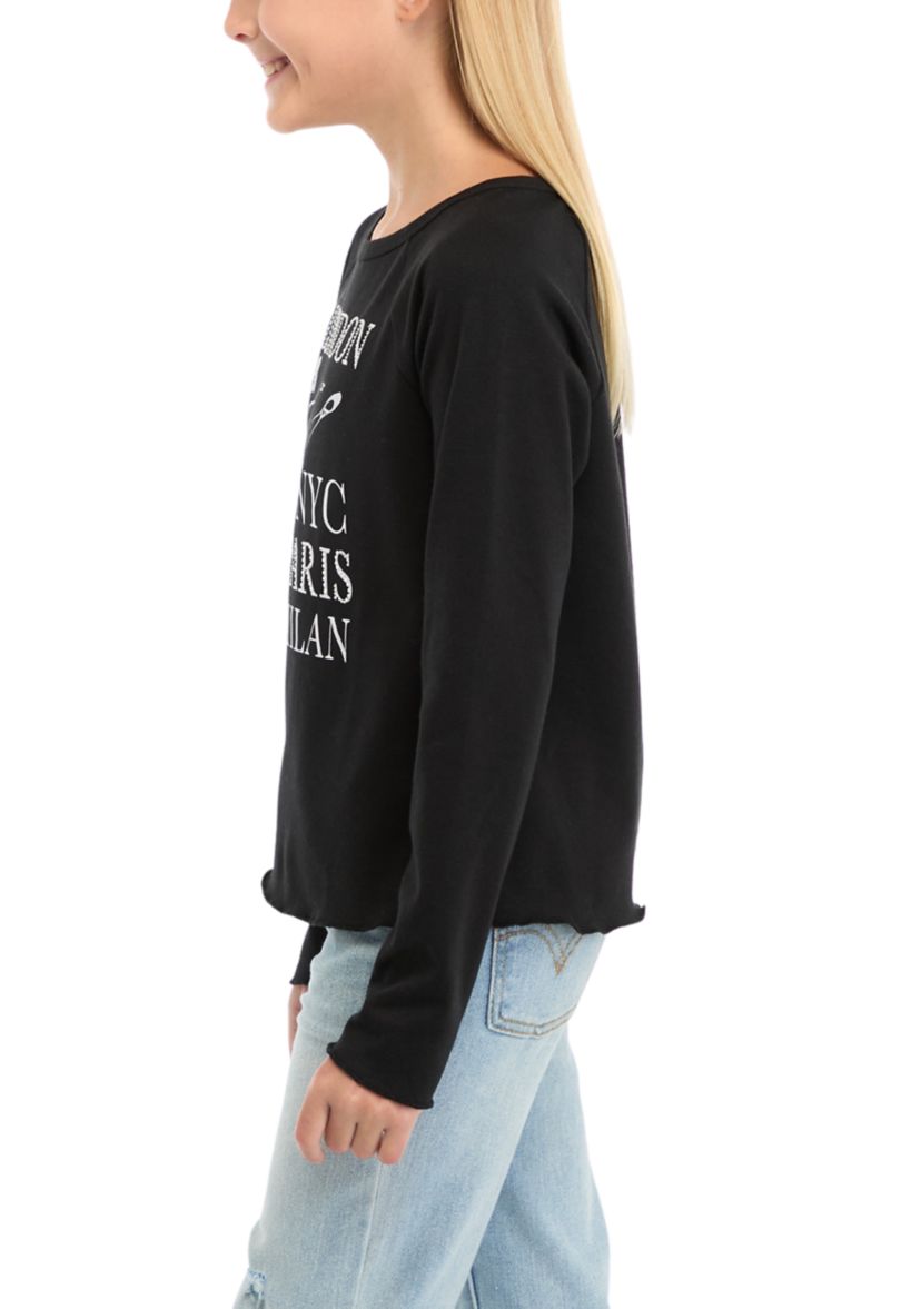 Girls 7-16 Long Sleeve Destination Ballerina Graphic T-Shirt 