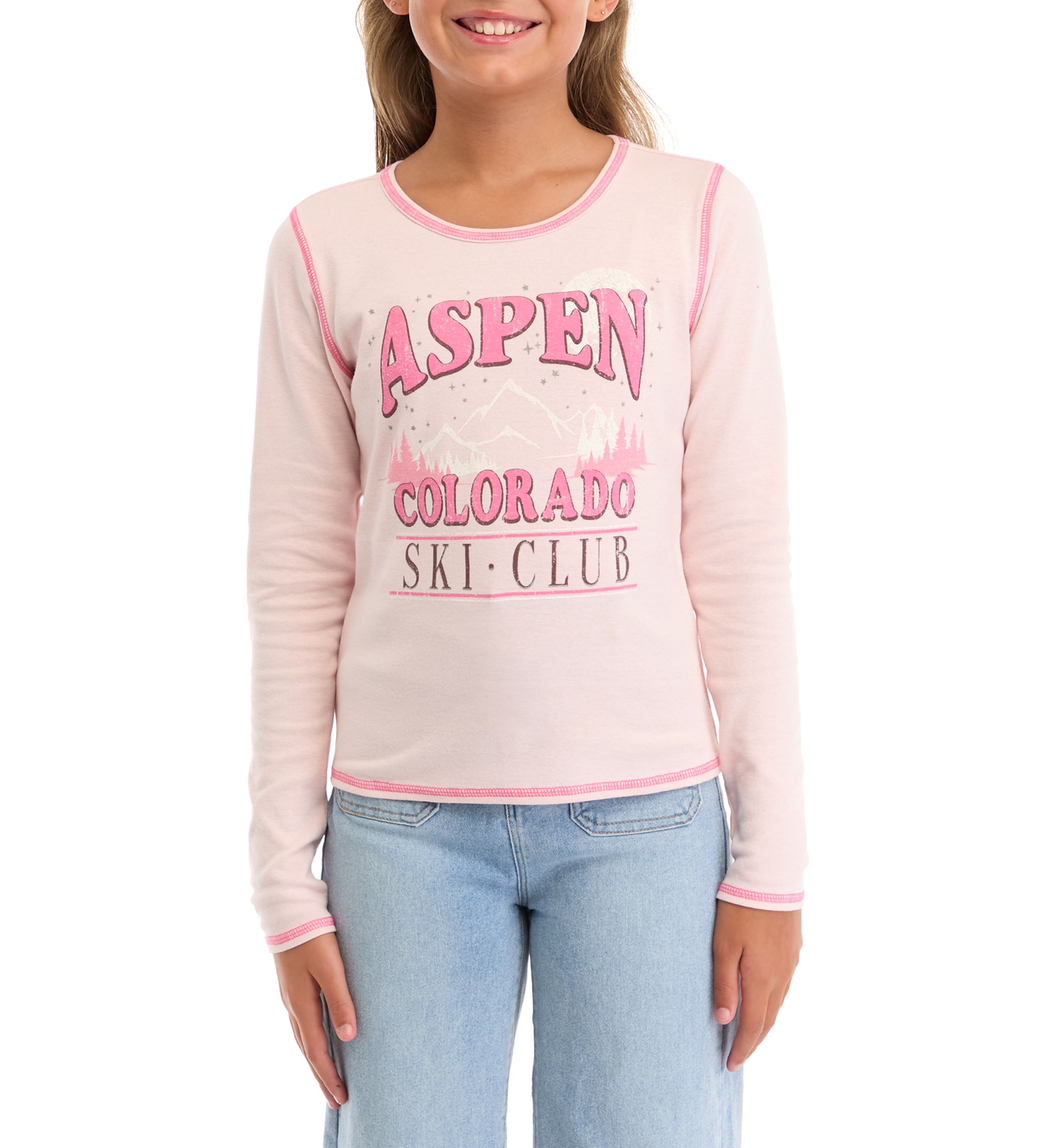 Girls 7-16 Ski Club Graphic T-Shirt