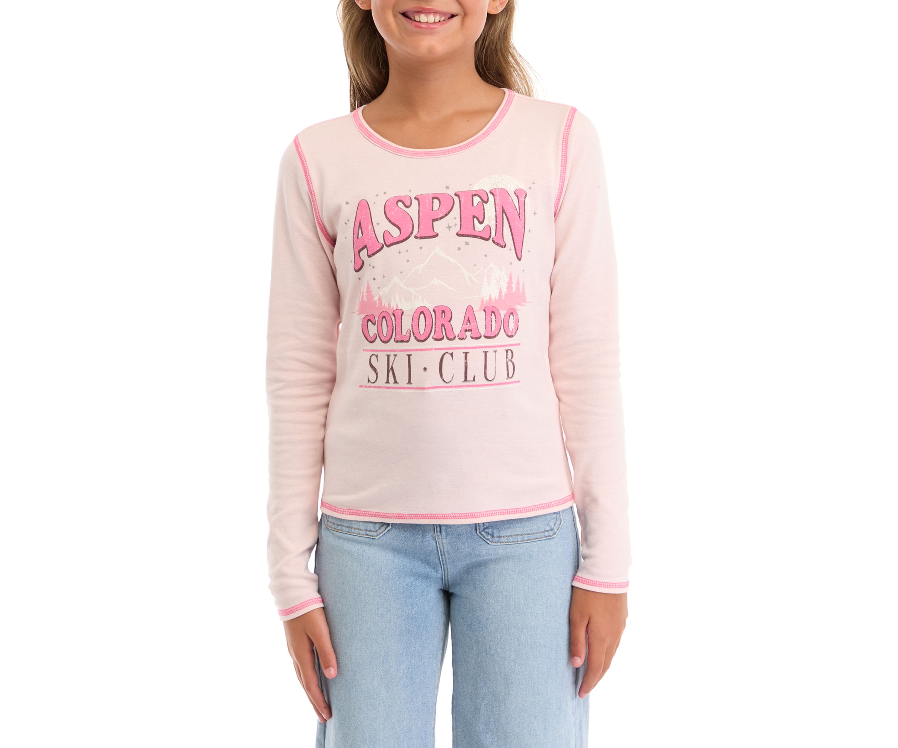 Girls 7-16 Ski Club Graphic T-Shirt
