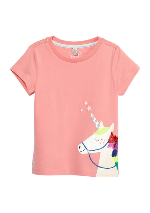Joules USA Girls 4-6x Unicorn Sequin T-Shirt