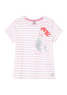 Joules Usa Girls 4-6X Short Sleeve Mermaid Sequin T-Shirt