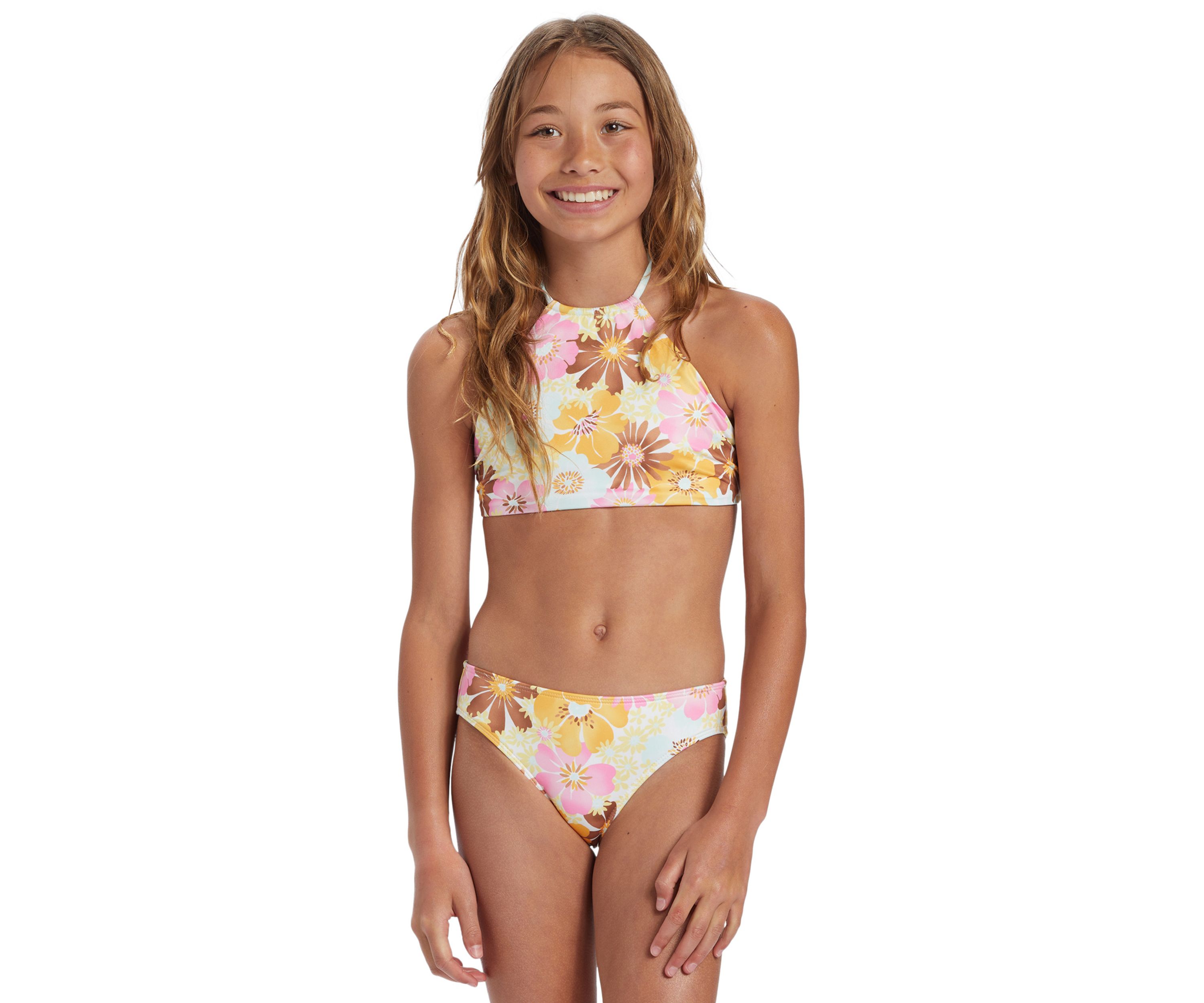 Girls 7-16 High Neck Bikini 2 Piece Swimsuit