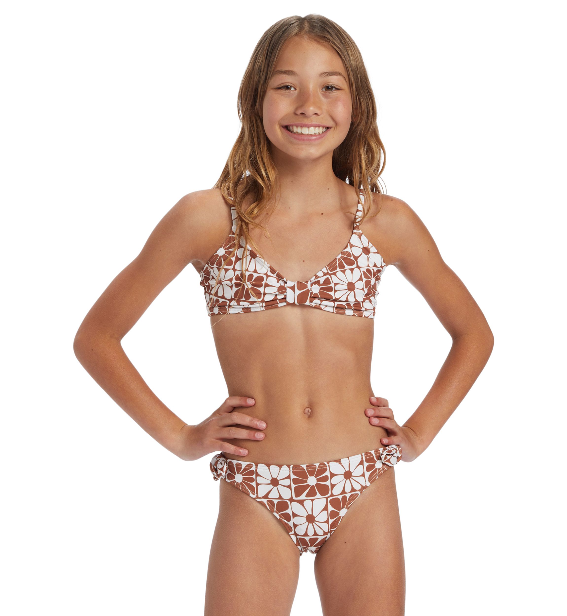 Girls 7-16 Twist Front Bikini 2 Piece Swim Set