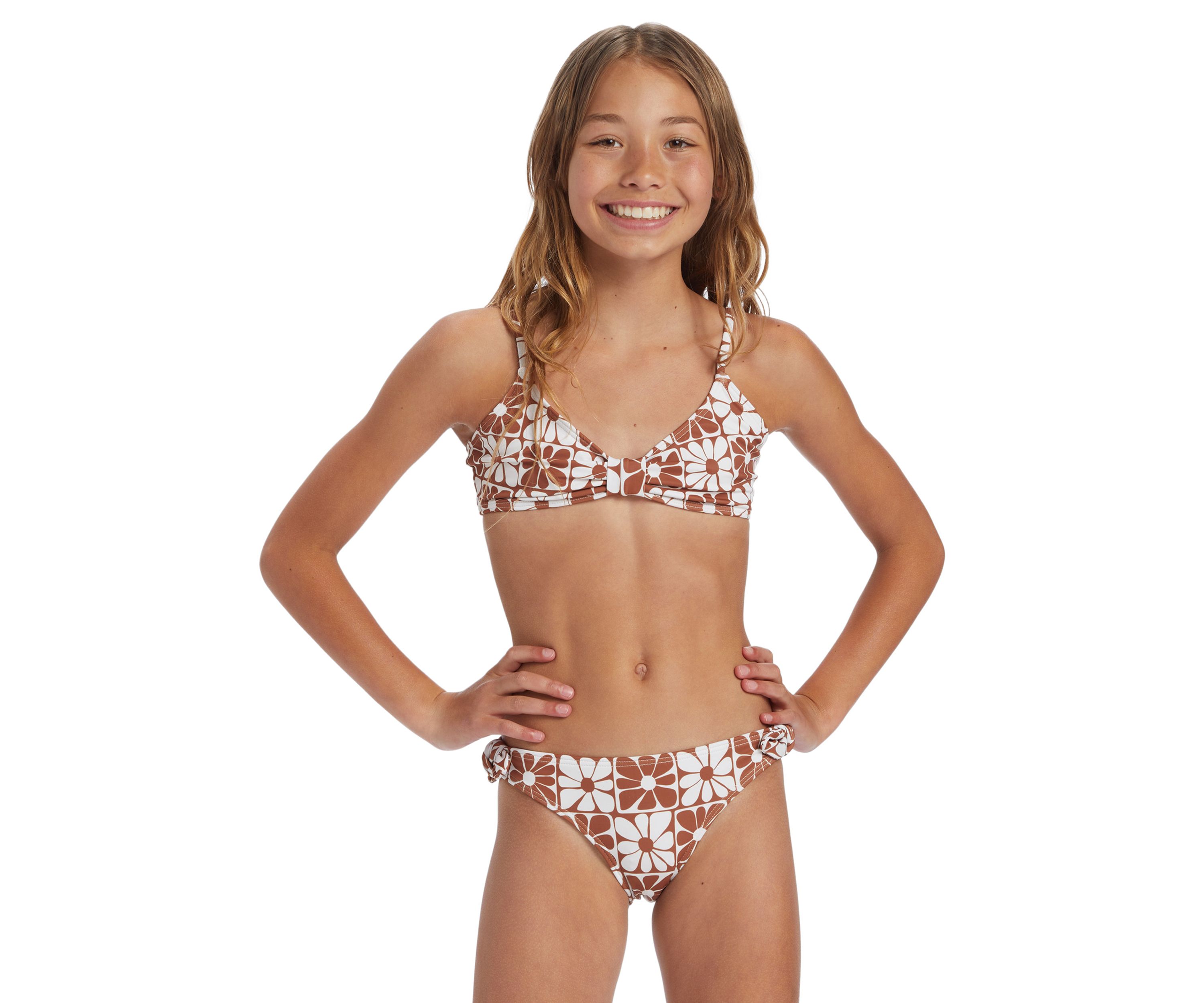 Girls 7-16 Twist Front Bikini 2 Piece Swim Set
