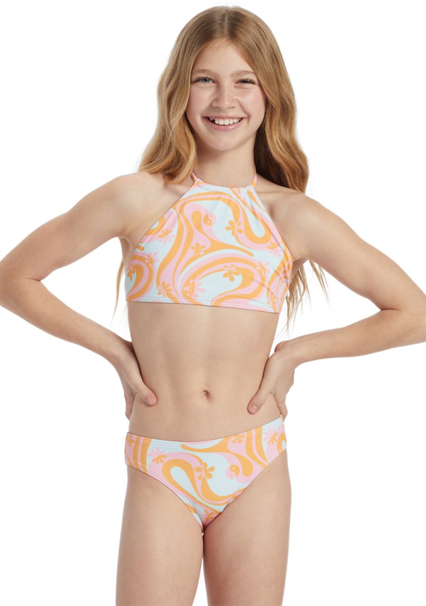Girls 7-16 High Neck Bikini 2 Piece Swimsuit