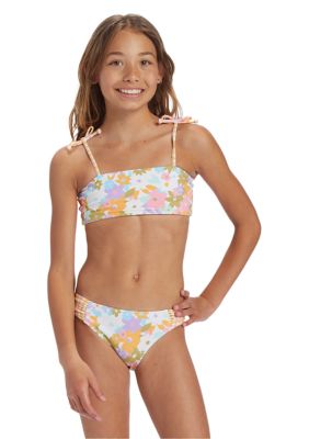 Girls Swimsuit Two Piece Tankini Set Ruffle Bikini Bathing Suit for Toddler  Kids High Waisted Swimwear Floral Size 2-10T
