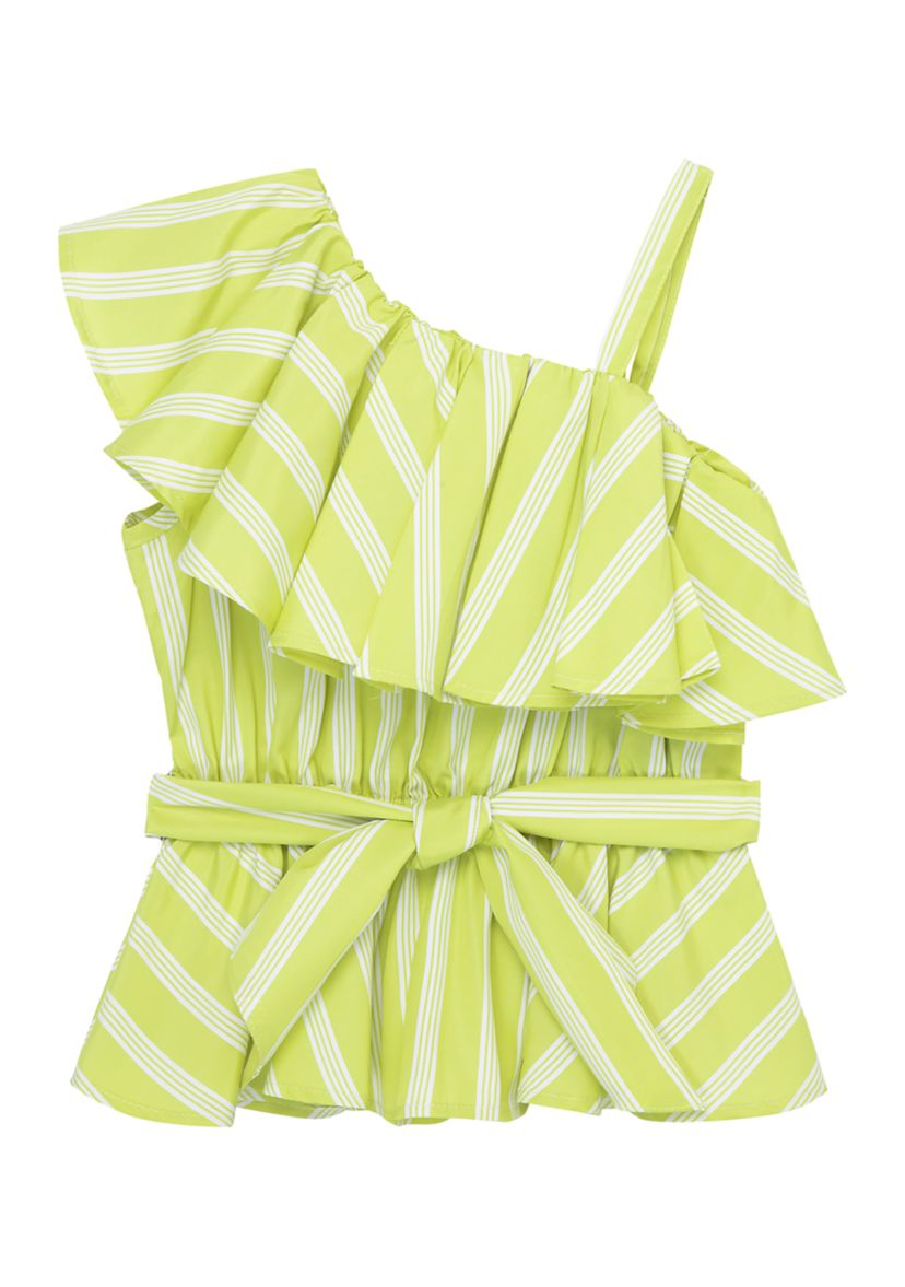 Girls 7-16 Stripe Ruffle Top