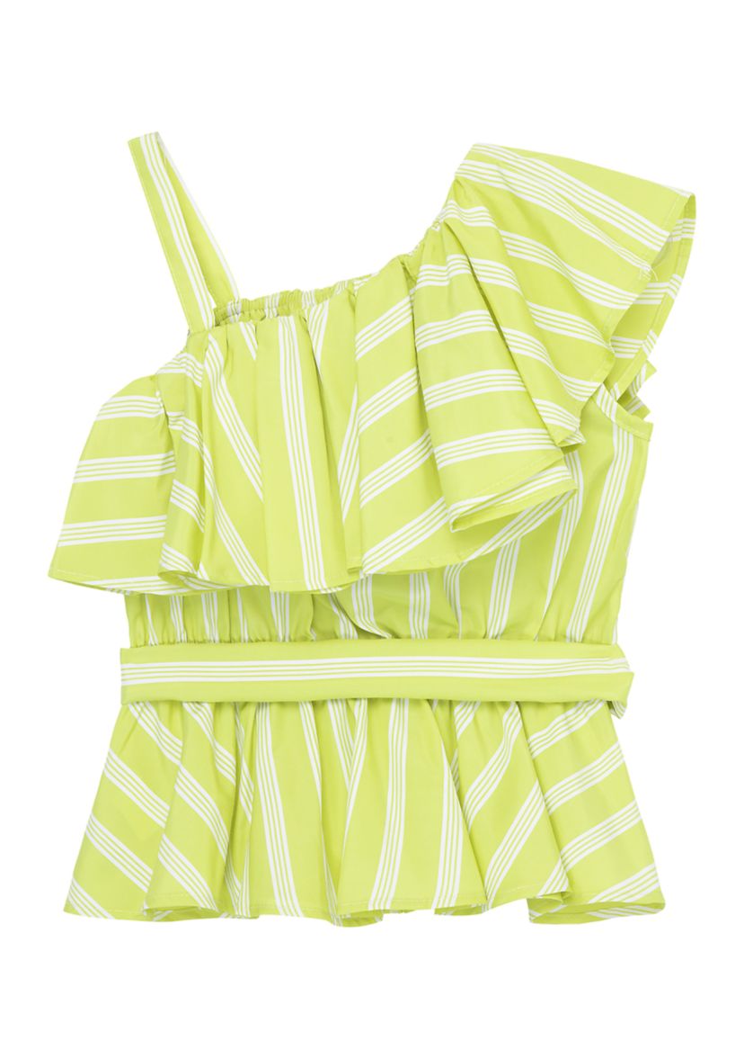 Girls 7-16 Stripe Ruffle Top