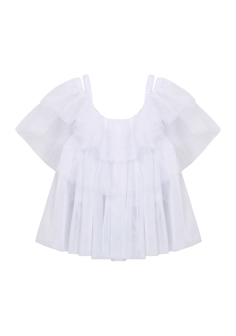 Girls 7-16 Tiered Mesh Top