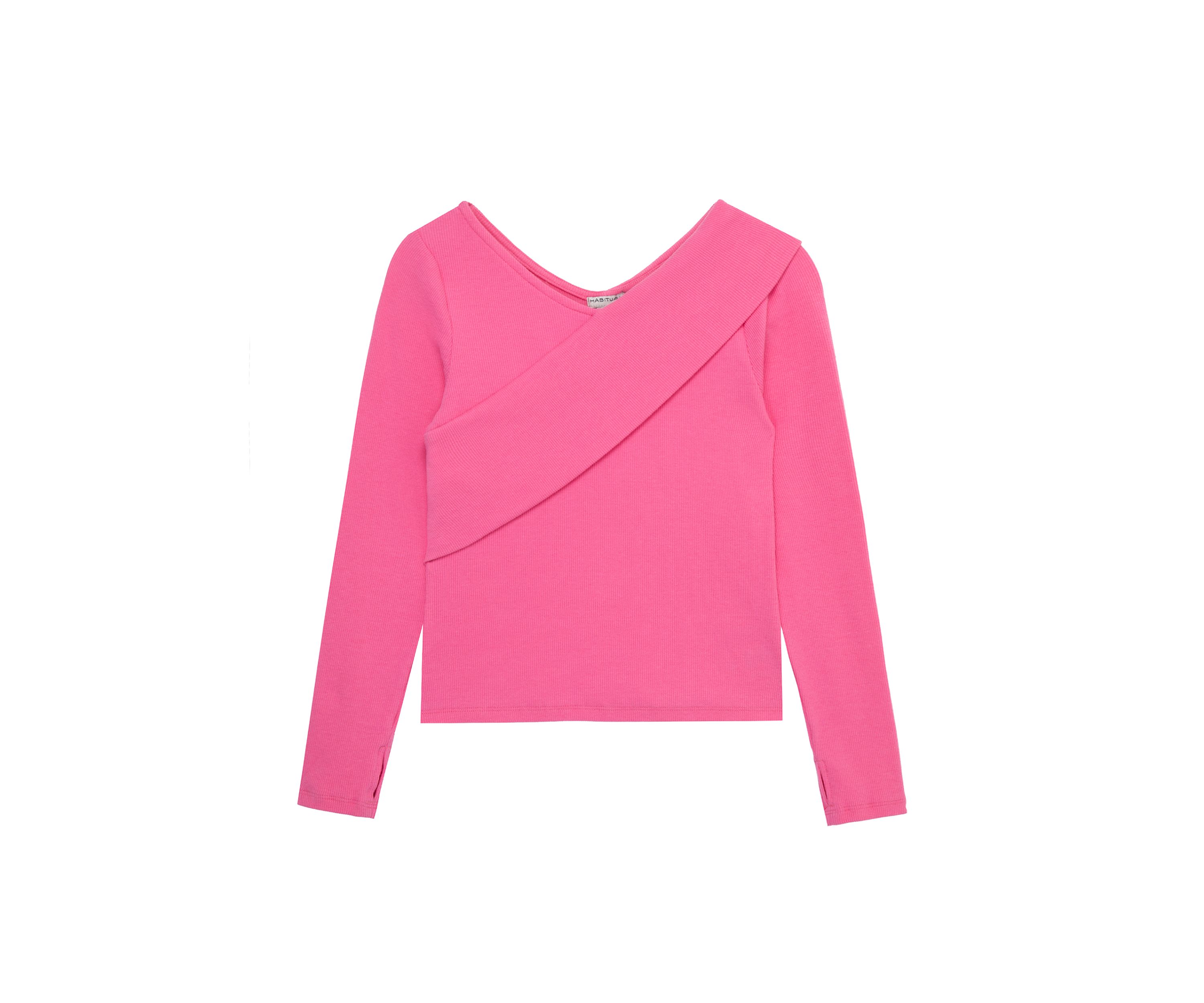 Girls 7-16 Asymmetrical Ribbed Top