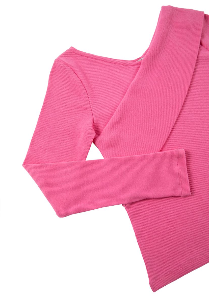 Girls 7-16 Asymmetrical Ribbed Top