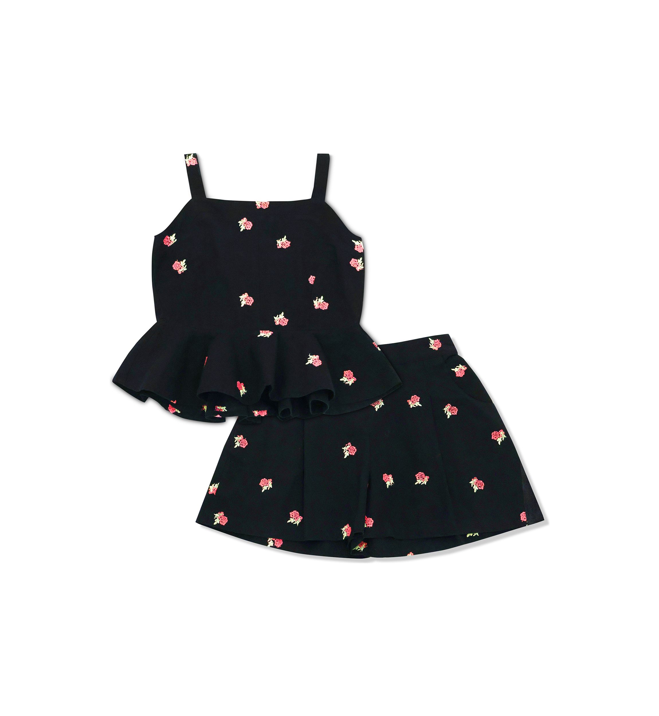 Girls 7-16 Allover Embroidery Short Set