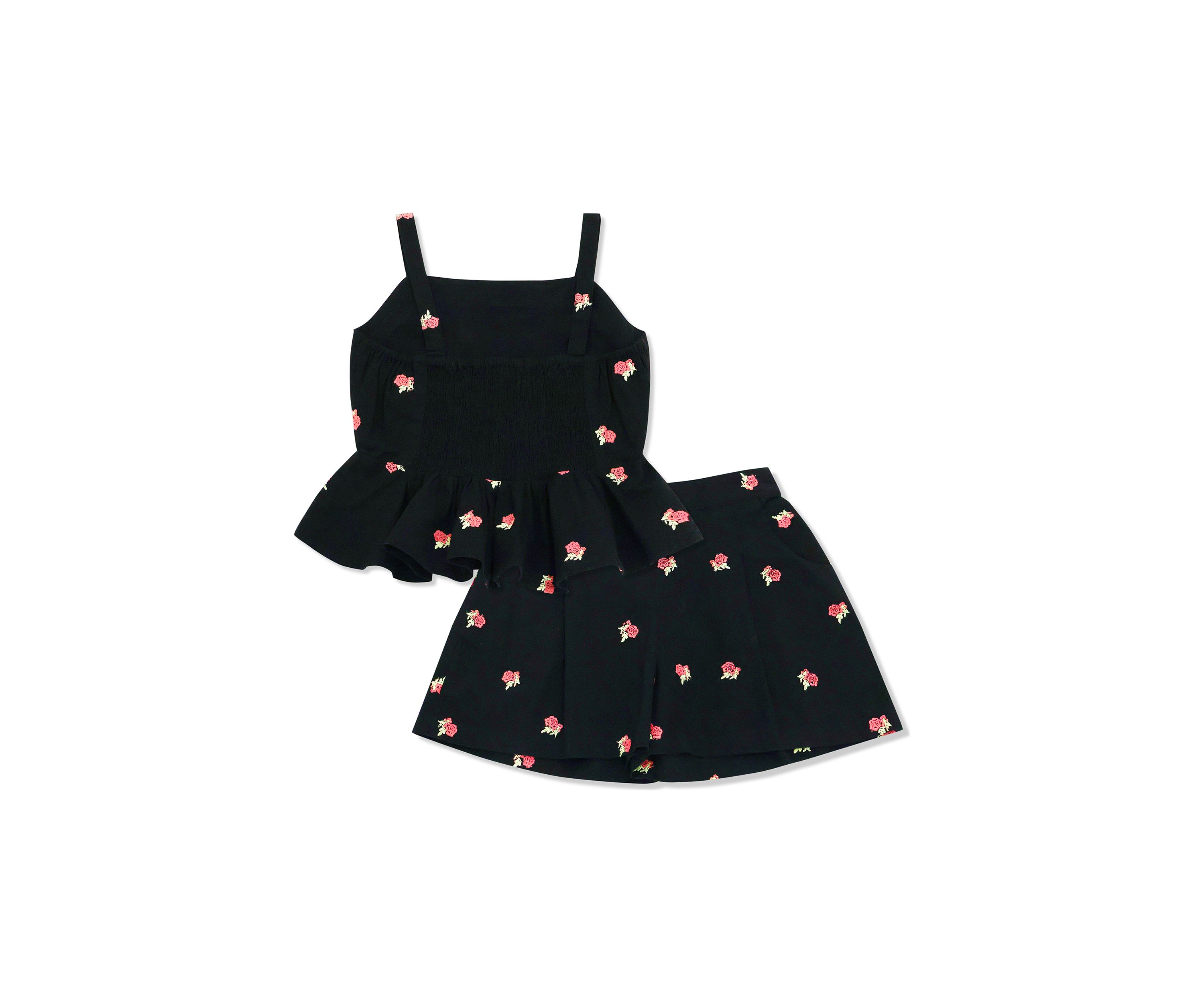 Girls 7-16 Allover Embroidery Short Set