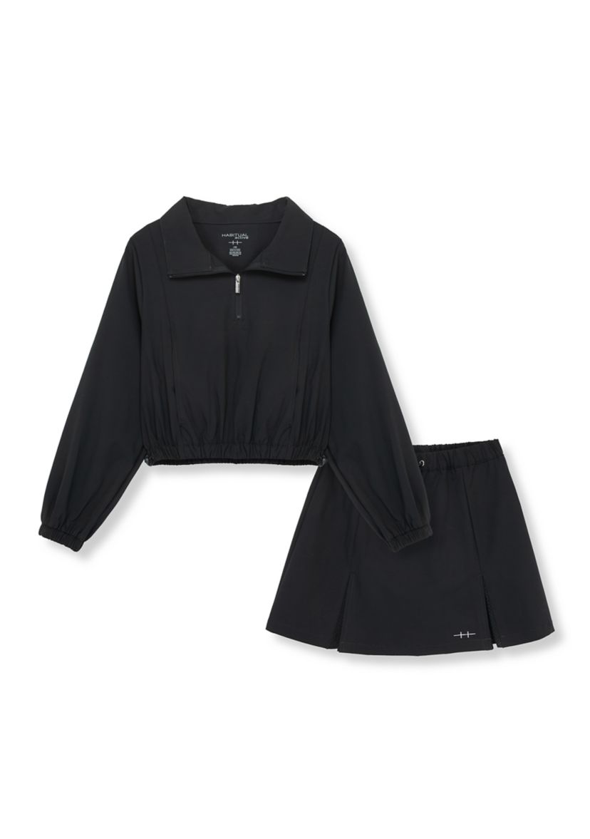Girls 7-16 Long Sleeve Pullover and Skort Set