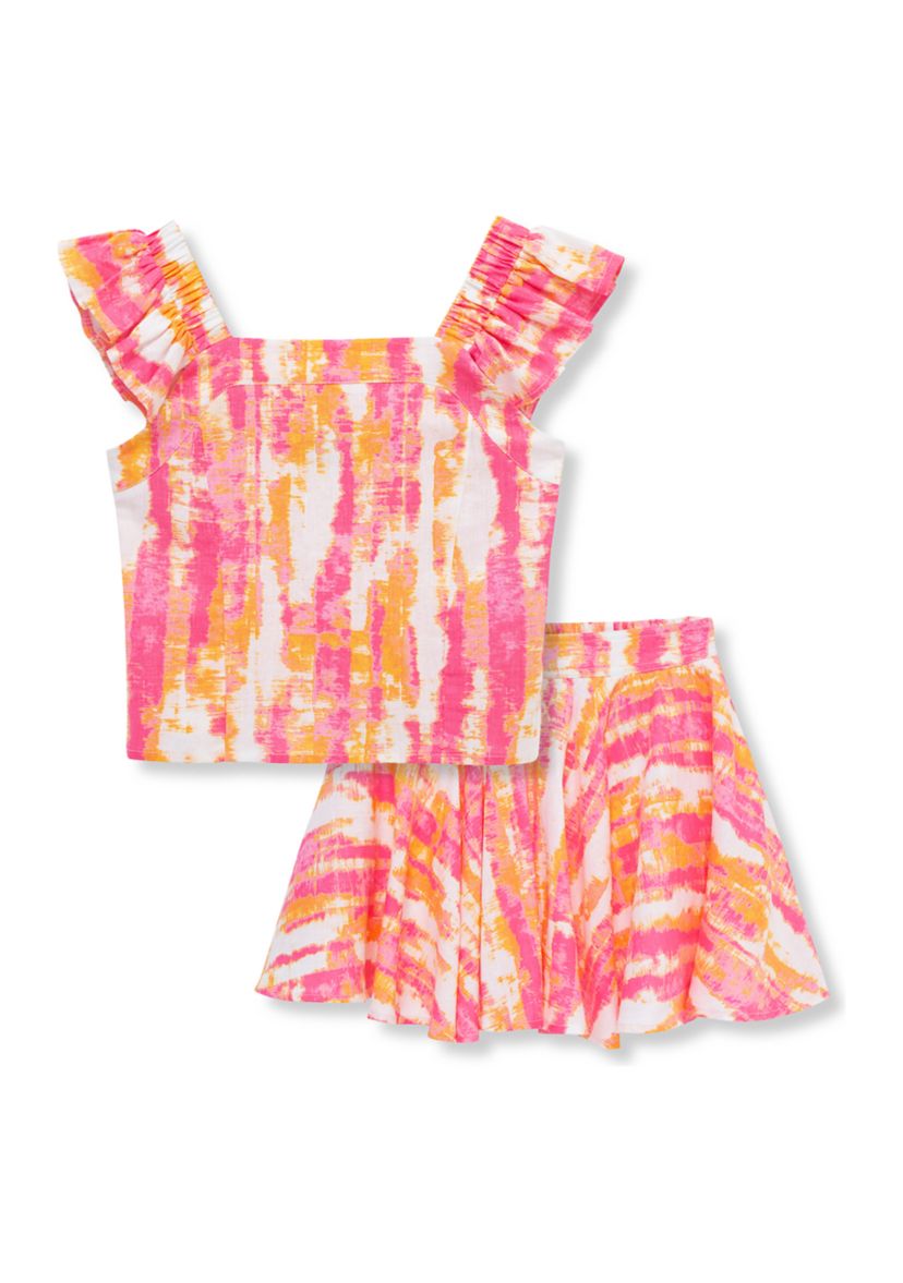 Girls 7-16 Printed Skirt Set