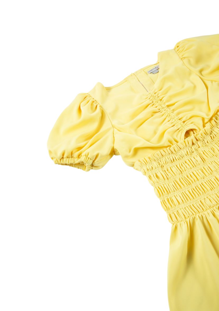 Girls 7-16 Smocked Puff Sleeve Romper