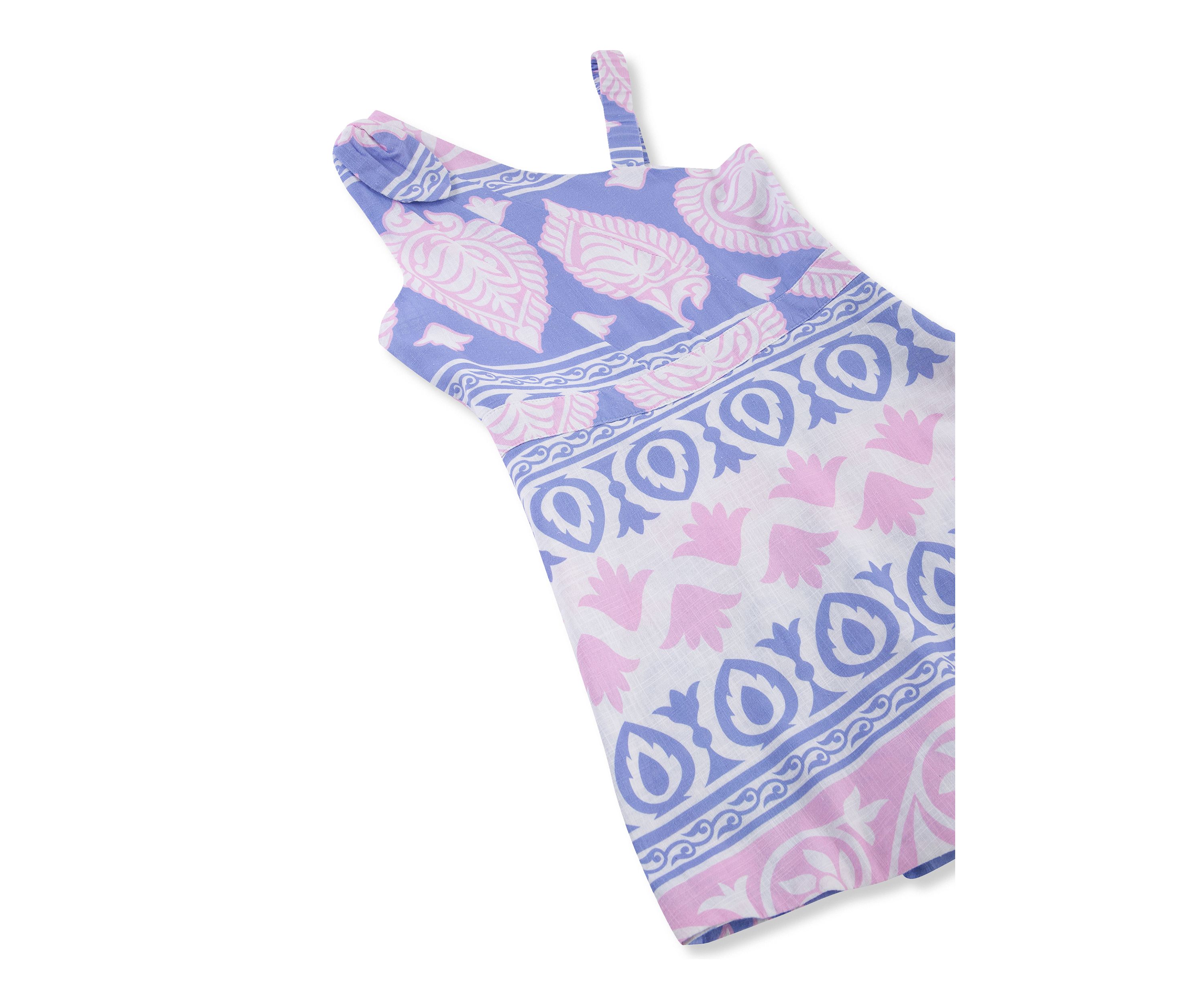 Girls 7-16 Asymmetrical Printed Romper